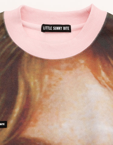 Vincent Gallo x little sunny bite face photo sweat top / PINK