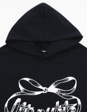 Load image into Gallery viewer, short ribbon sweat hoodie / BLACK