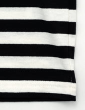 画像をギャラリービューアに読み込む, crazy stripe fake layered long tee / BLACKxWHITE