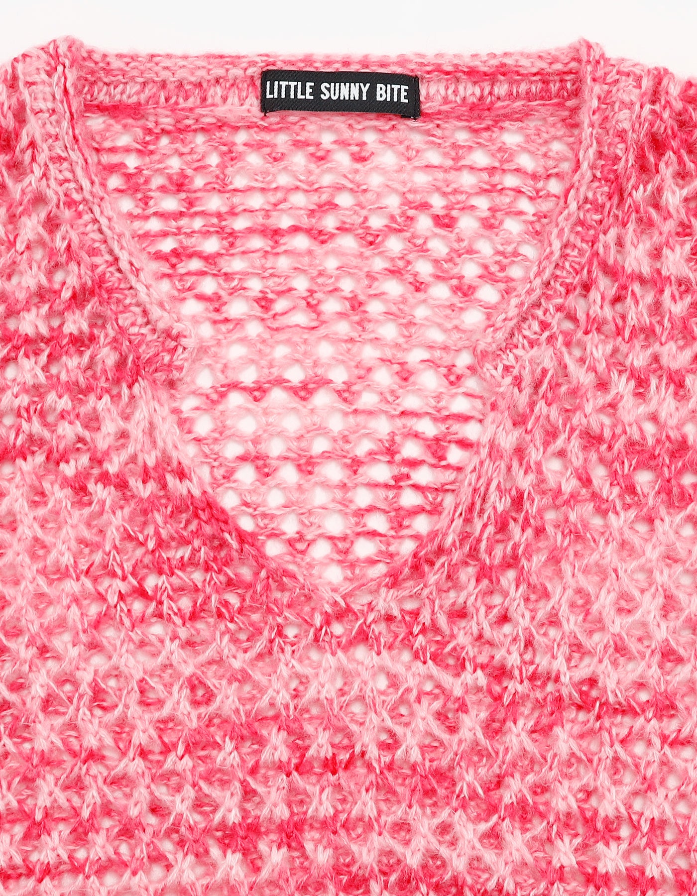 gradation short knit top / PINK