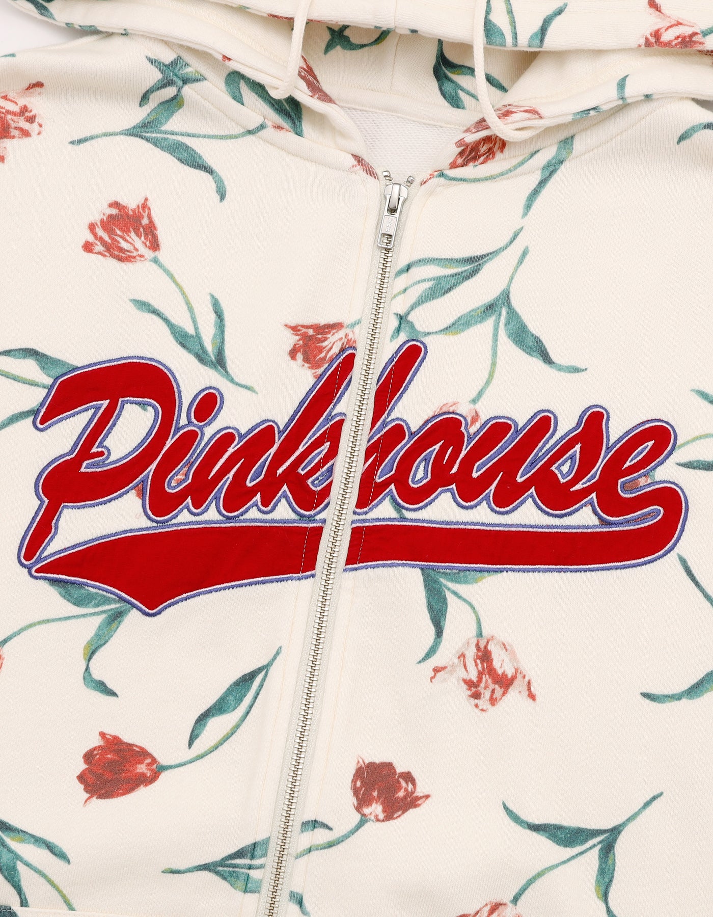 little sunny bite と pink house tulip print logo hoodie / BEIGE