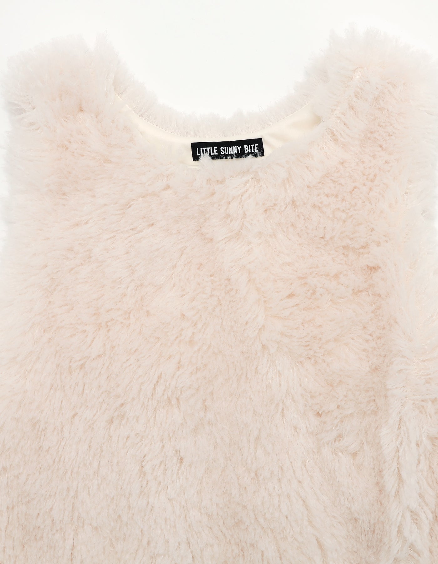 fur mini dress / WHITE