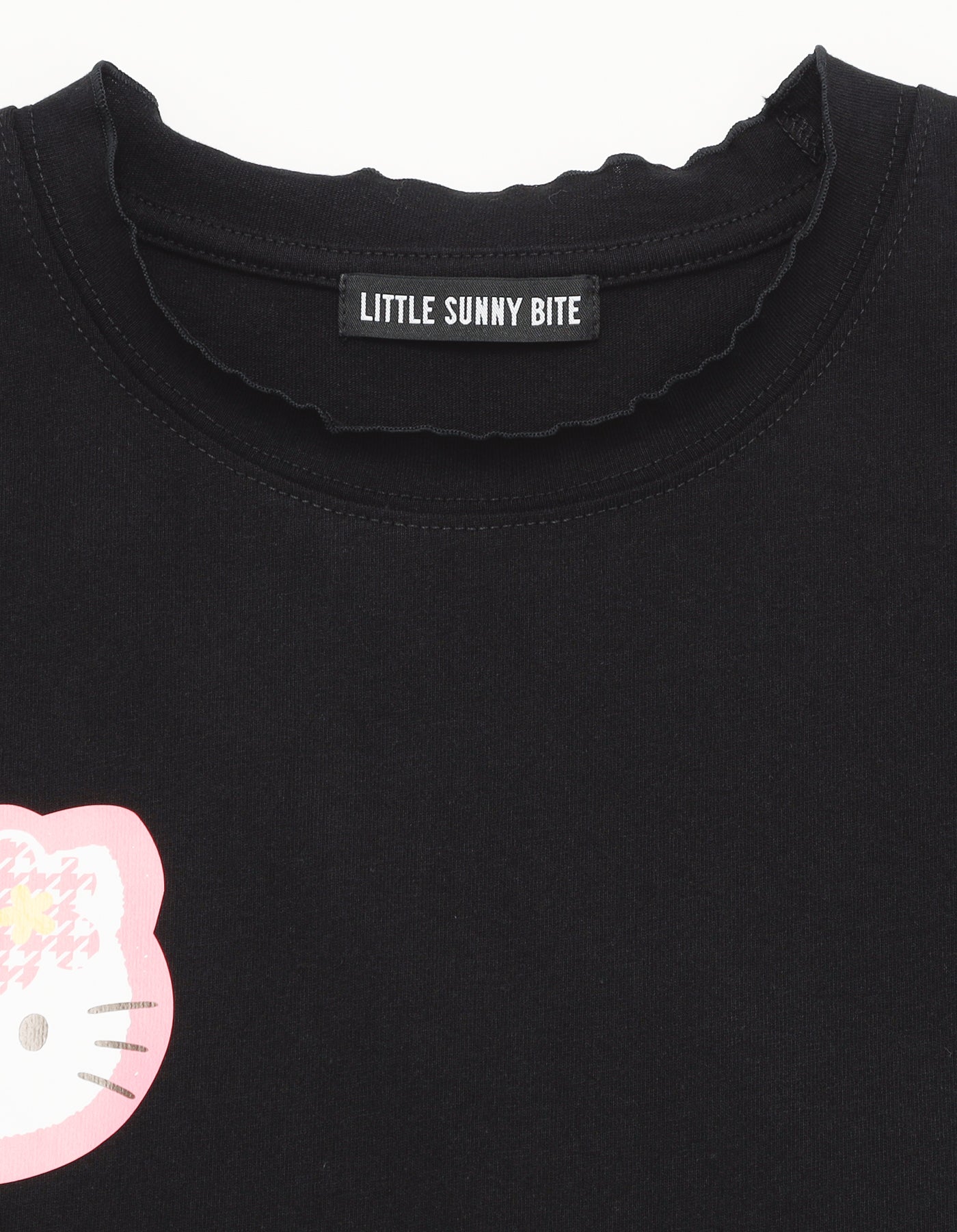 hello kitty x little sunny bite frill long tee / BLACK