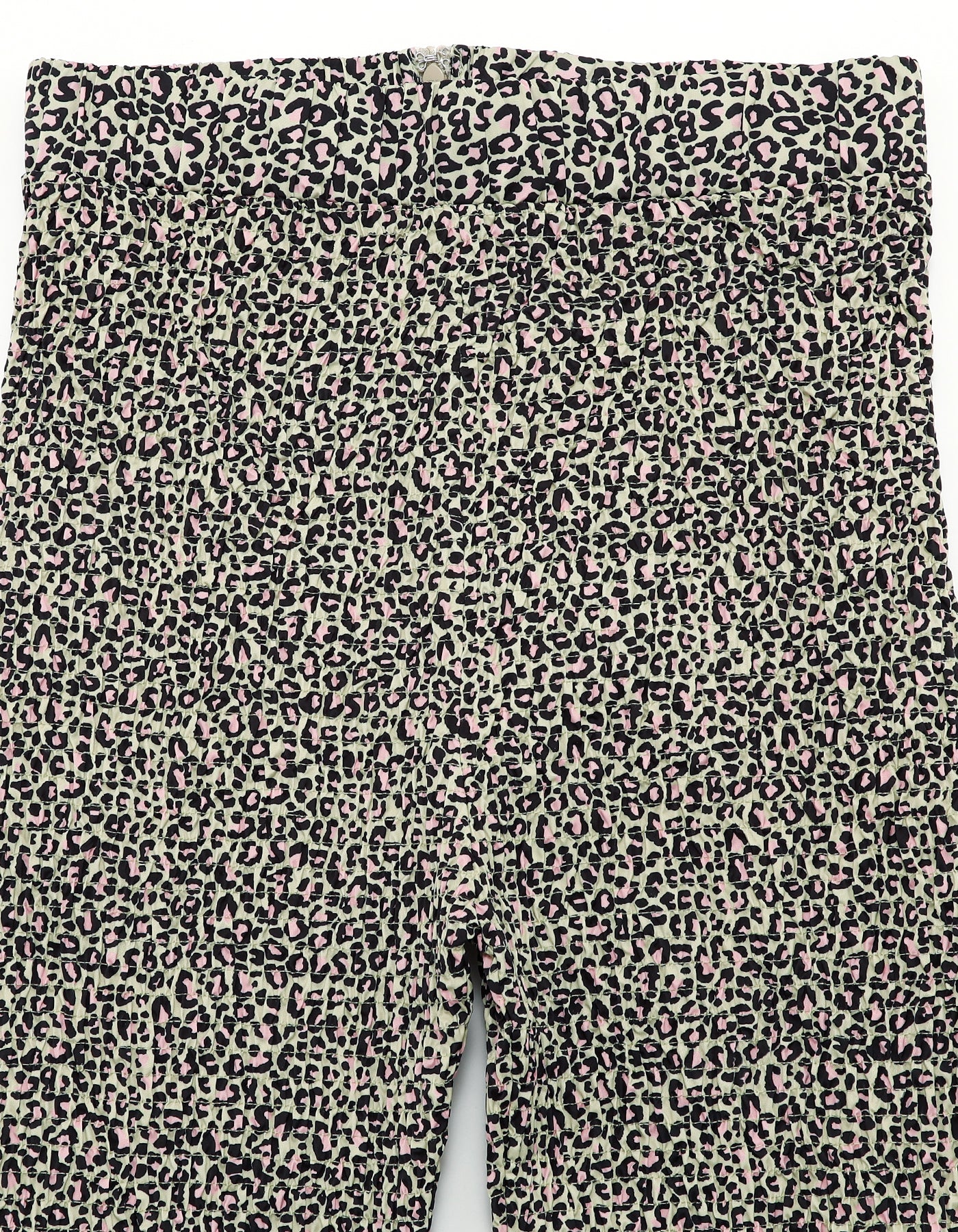 leopard shirring pants / IVORY