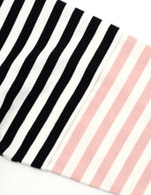 画像をギャラリービューアに読み込む, crazy stripe fake layered long tee / BLACKxWHITE