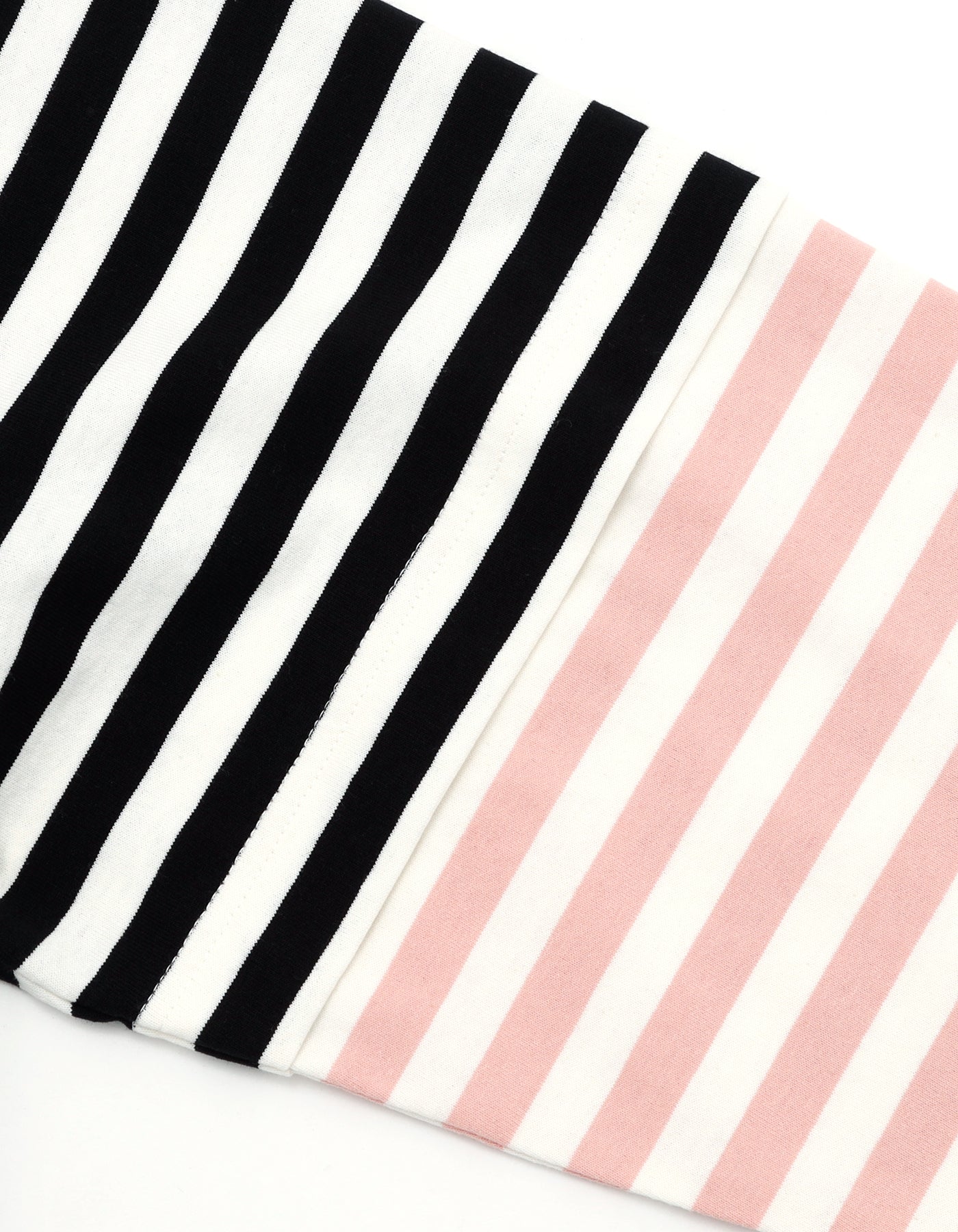 crazy stripe fake layered long tee / BLACKxWHITE