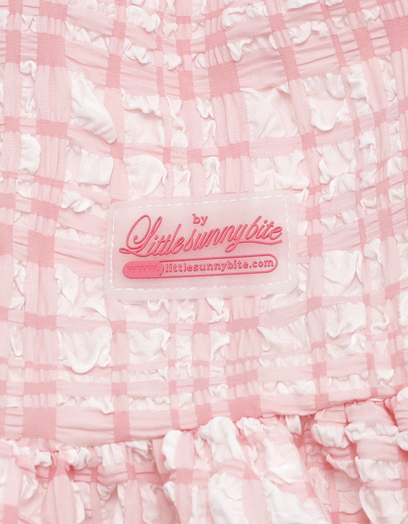little sunny bite (リトルサニーバイト)checker frill dress / PINK