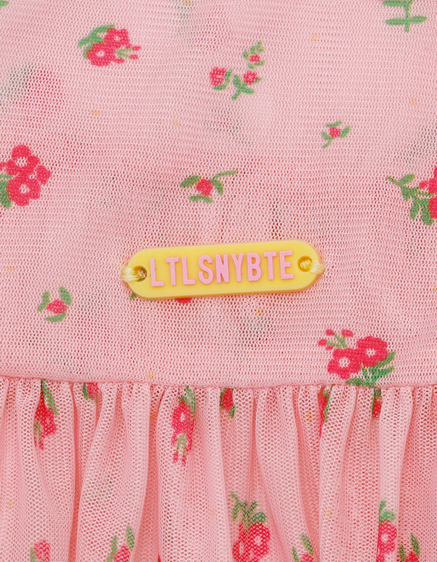 original floral tulle dress / PINK
