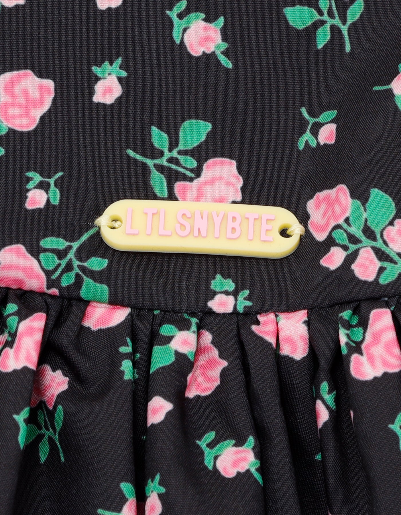 floral mini dress / BLACK