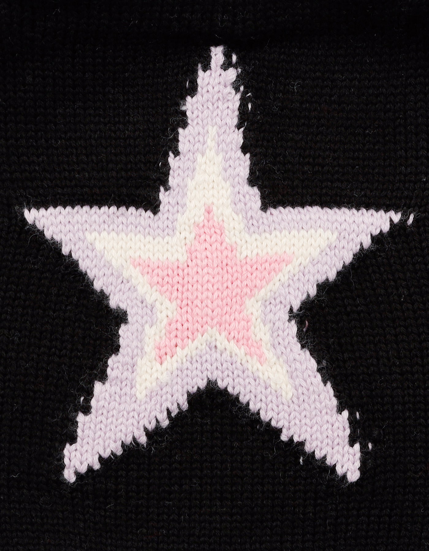 star knitting shoulder bag / BLACK