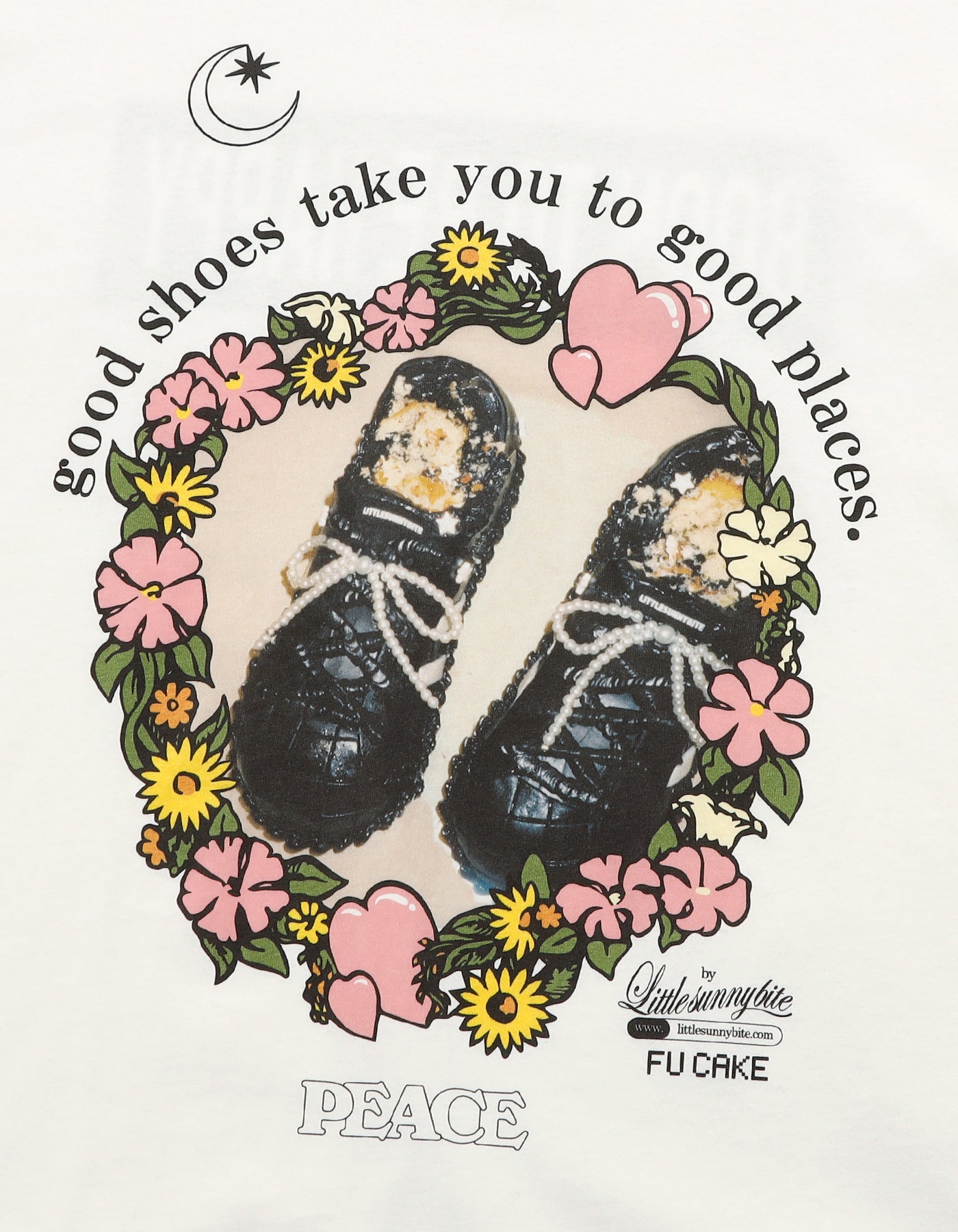 little sunny bite x fu cake big tee / WHITE