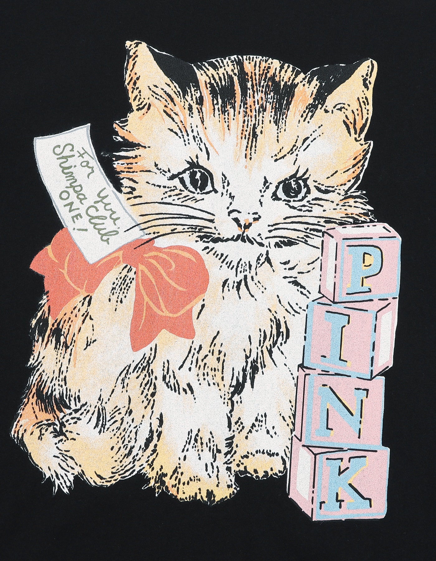 little sunny bite と pink house cat long tee / BLACK