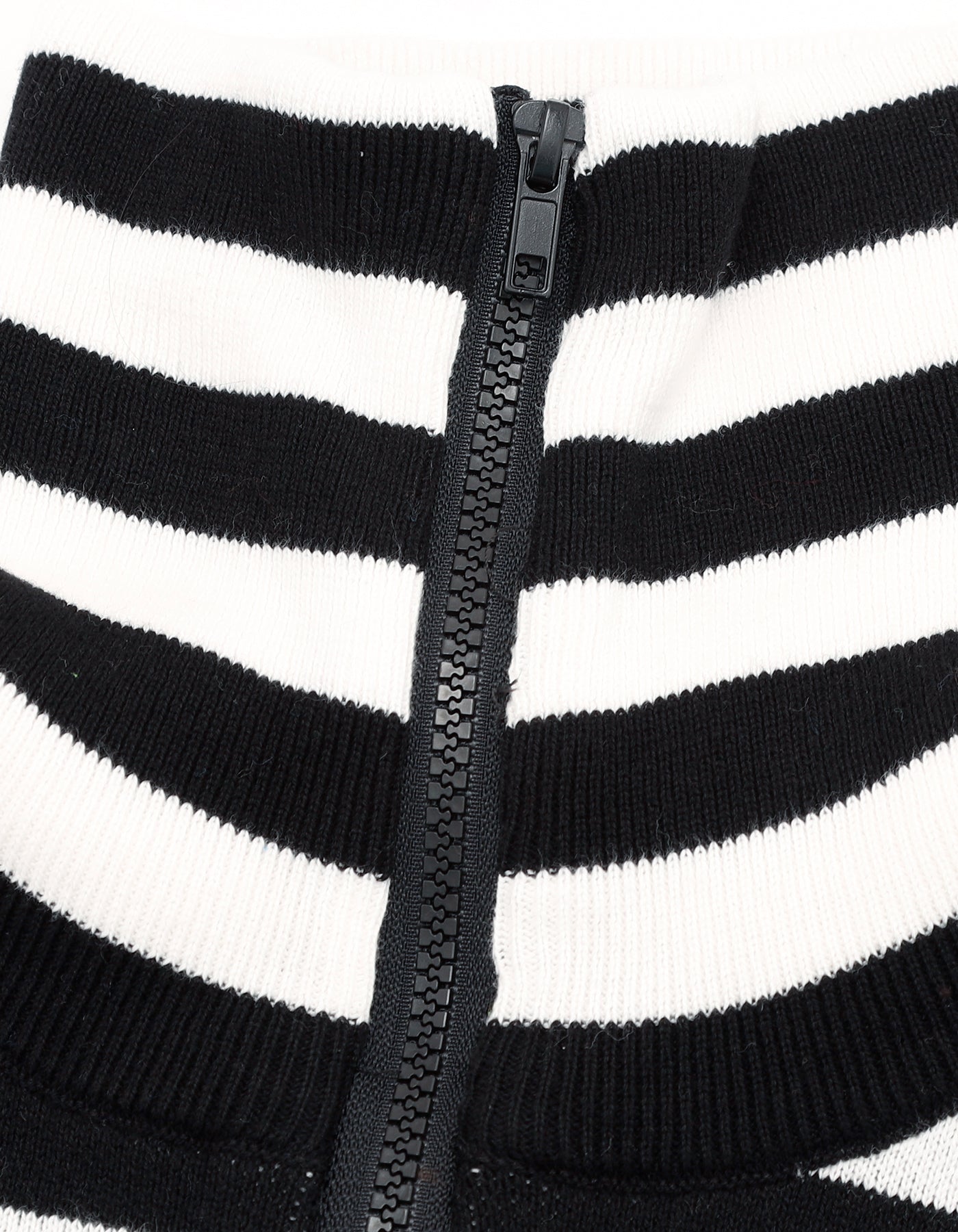 stripe knit top / BLACK×WHITE