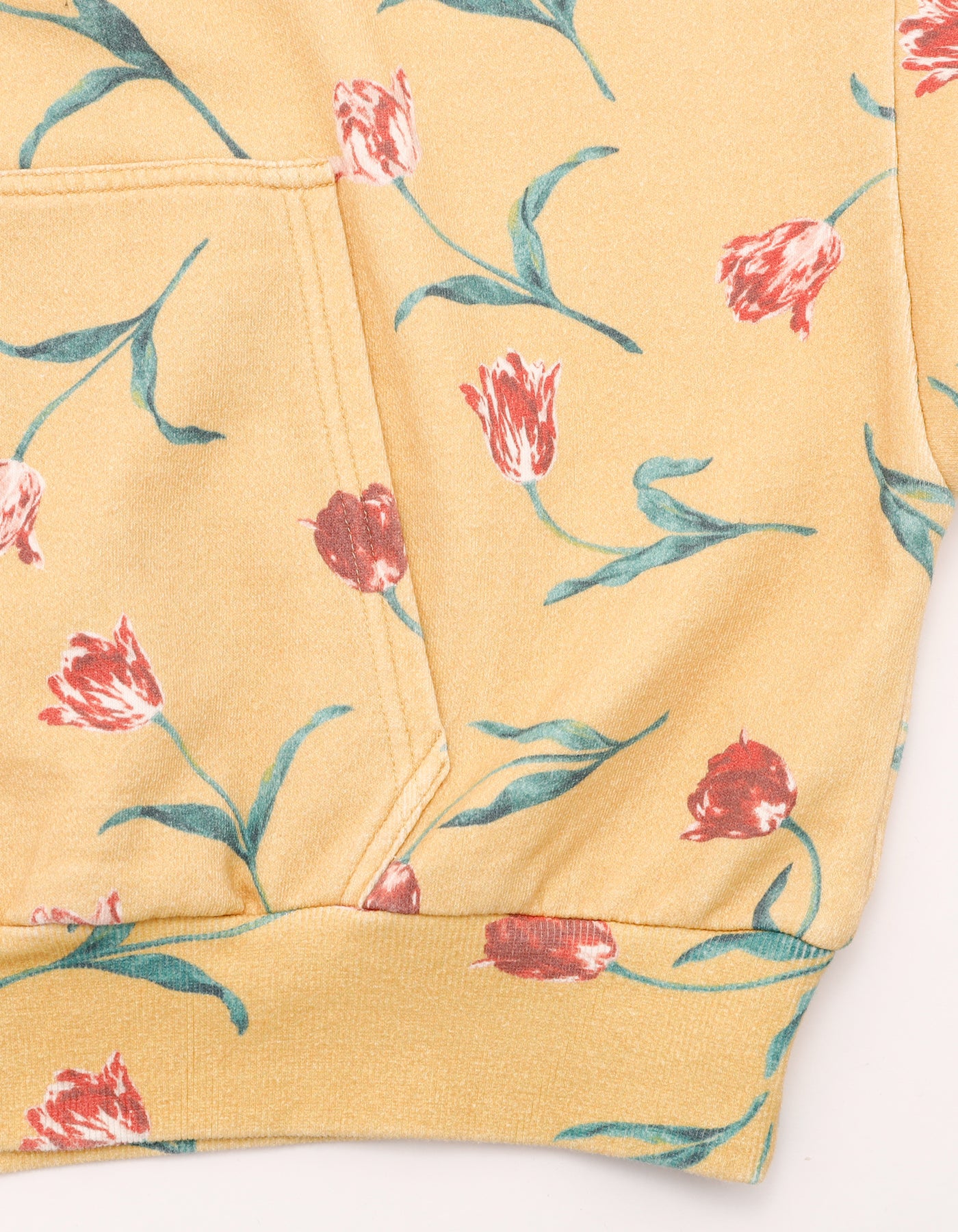 little sunny bite と pink house tulip print logo hoodie / YELLOW