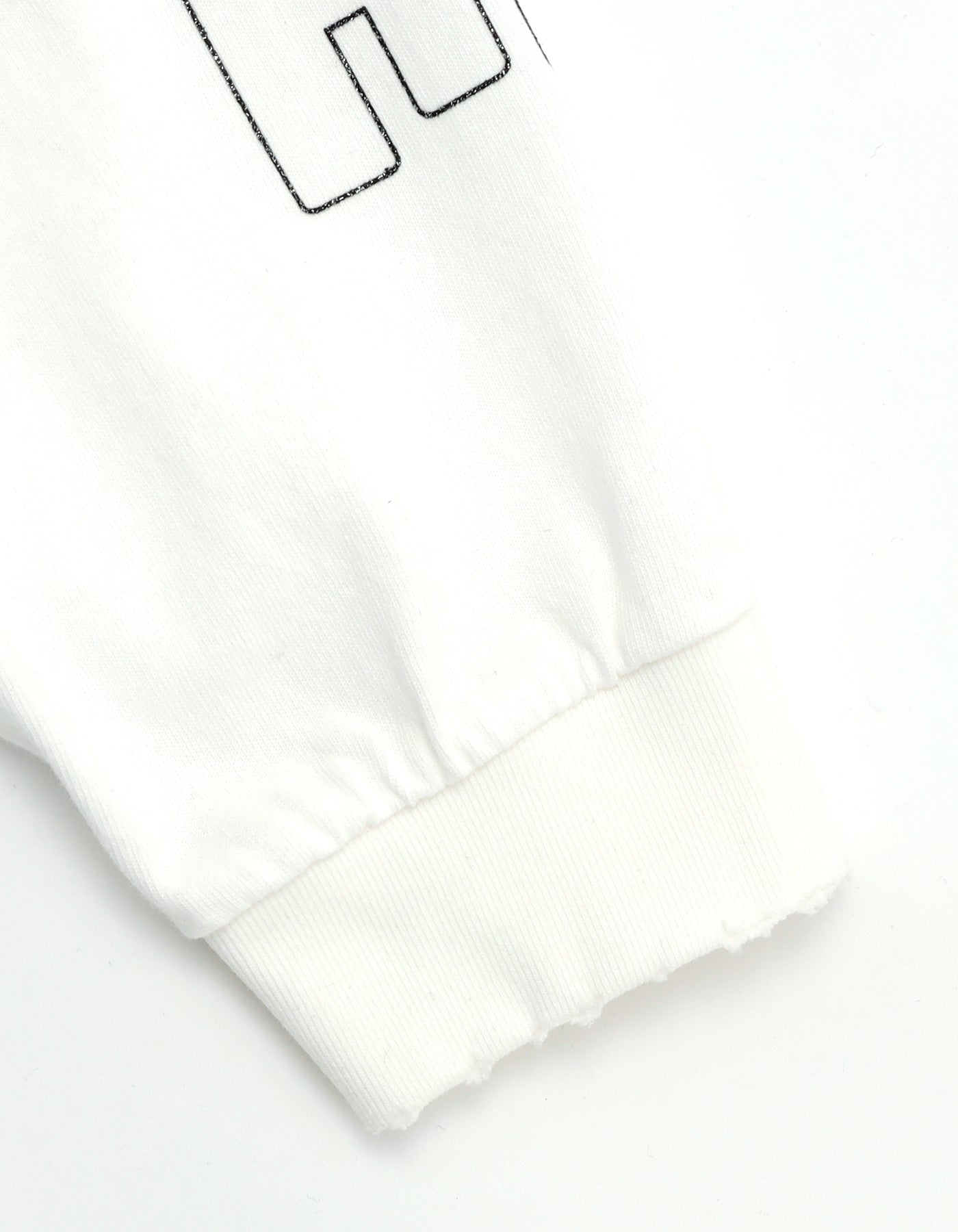 glitter print long tee / WHITE