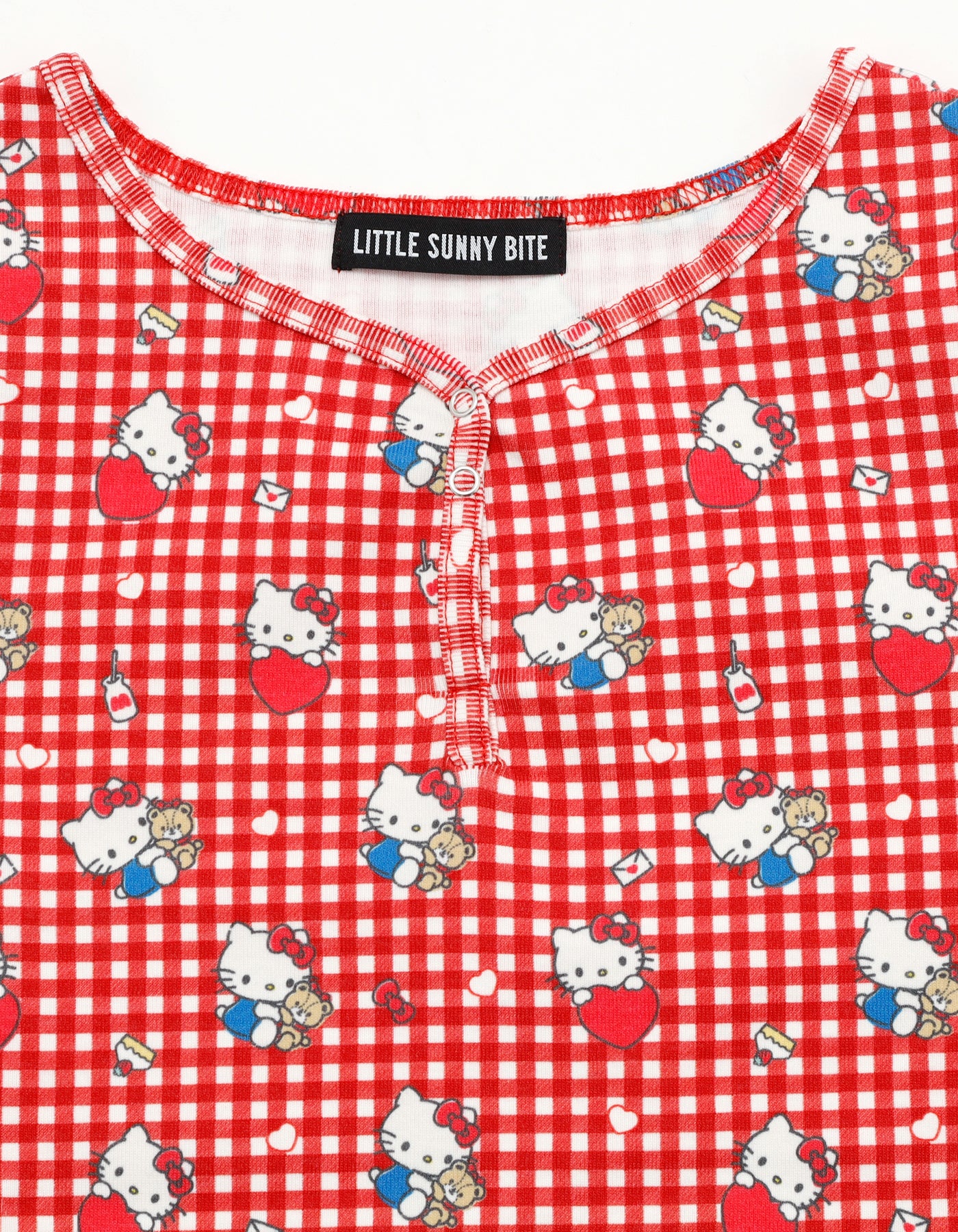 hello kitty x little sunny bite print tops / RED