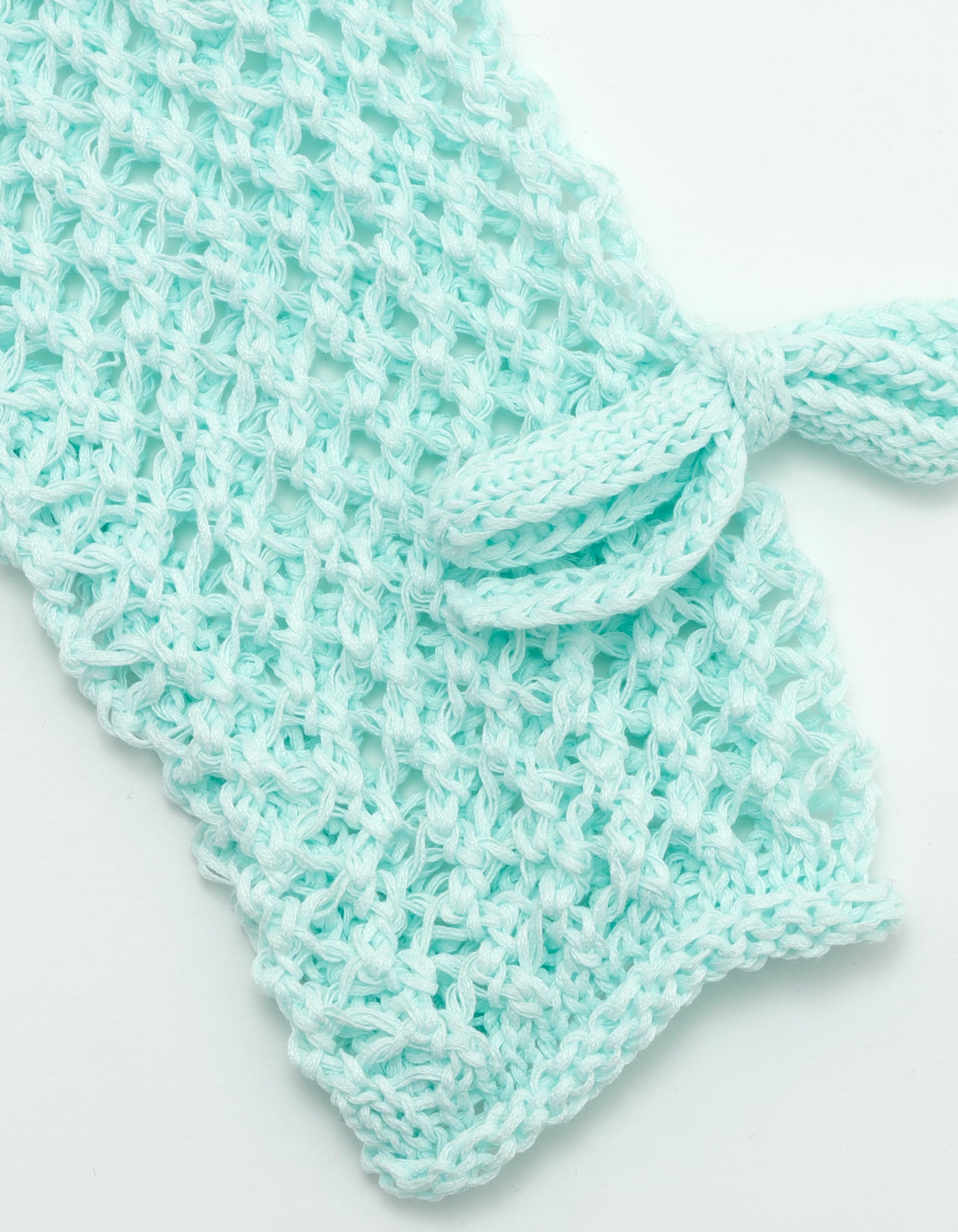 little sunny bite (リトルサニーバイト)Ribbon Short Knit Top / BLUE