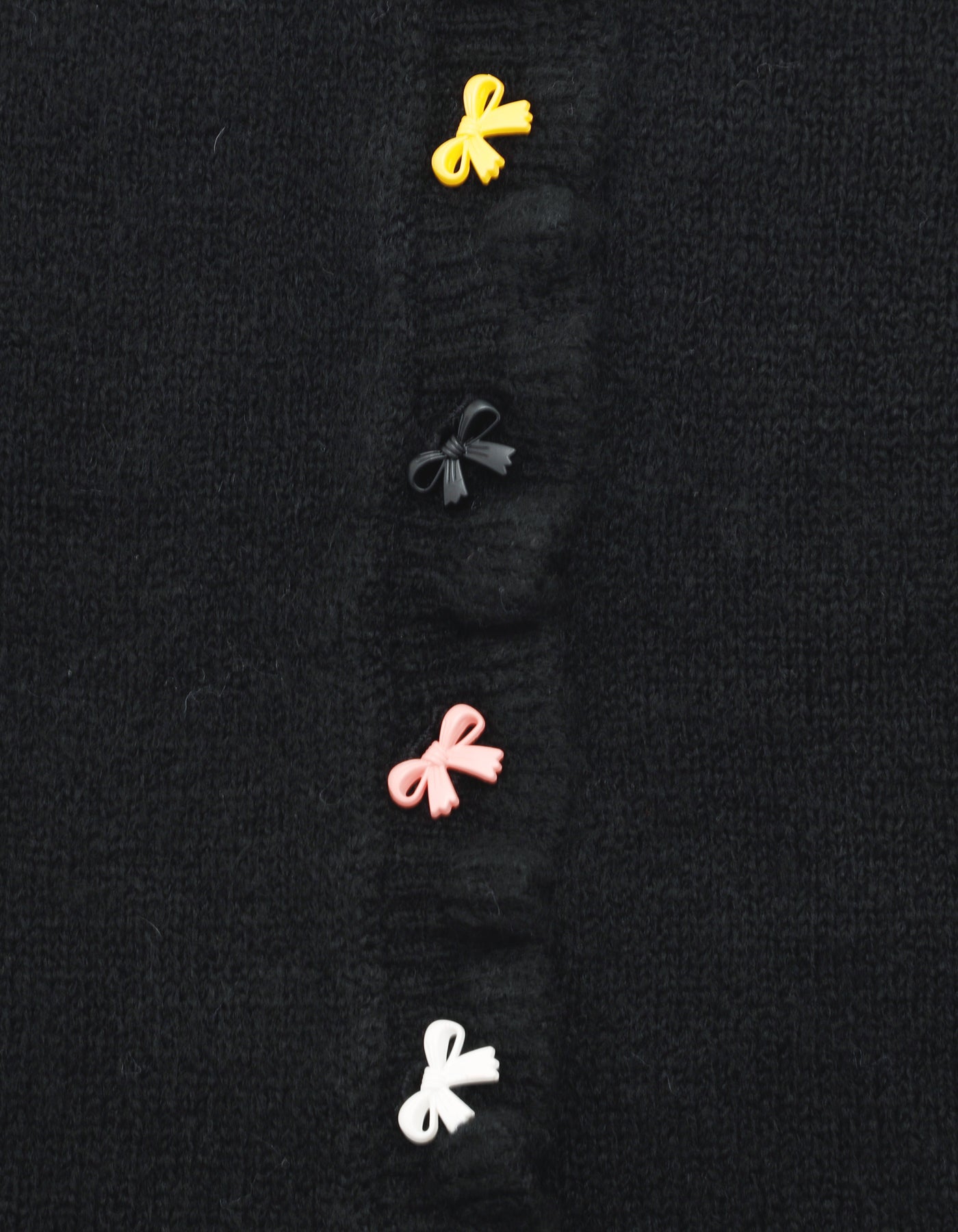 little sunny bite (リトルサニーバイト)ribbon cardigan / BLACK