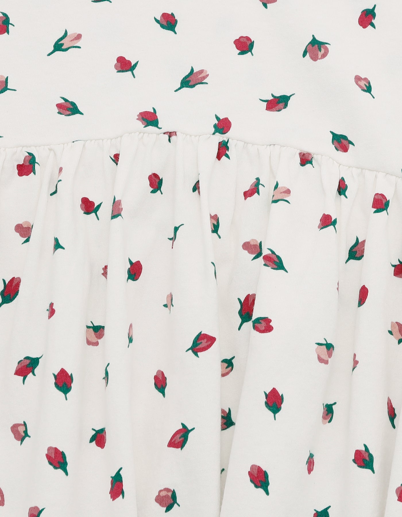 rose print tee dress / WHITE
