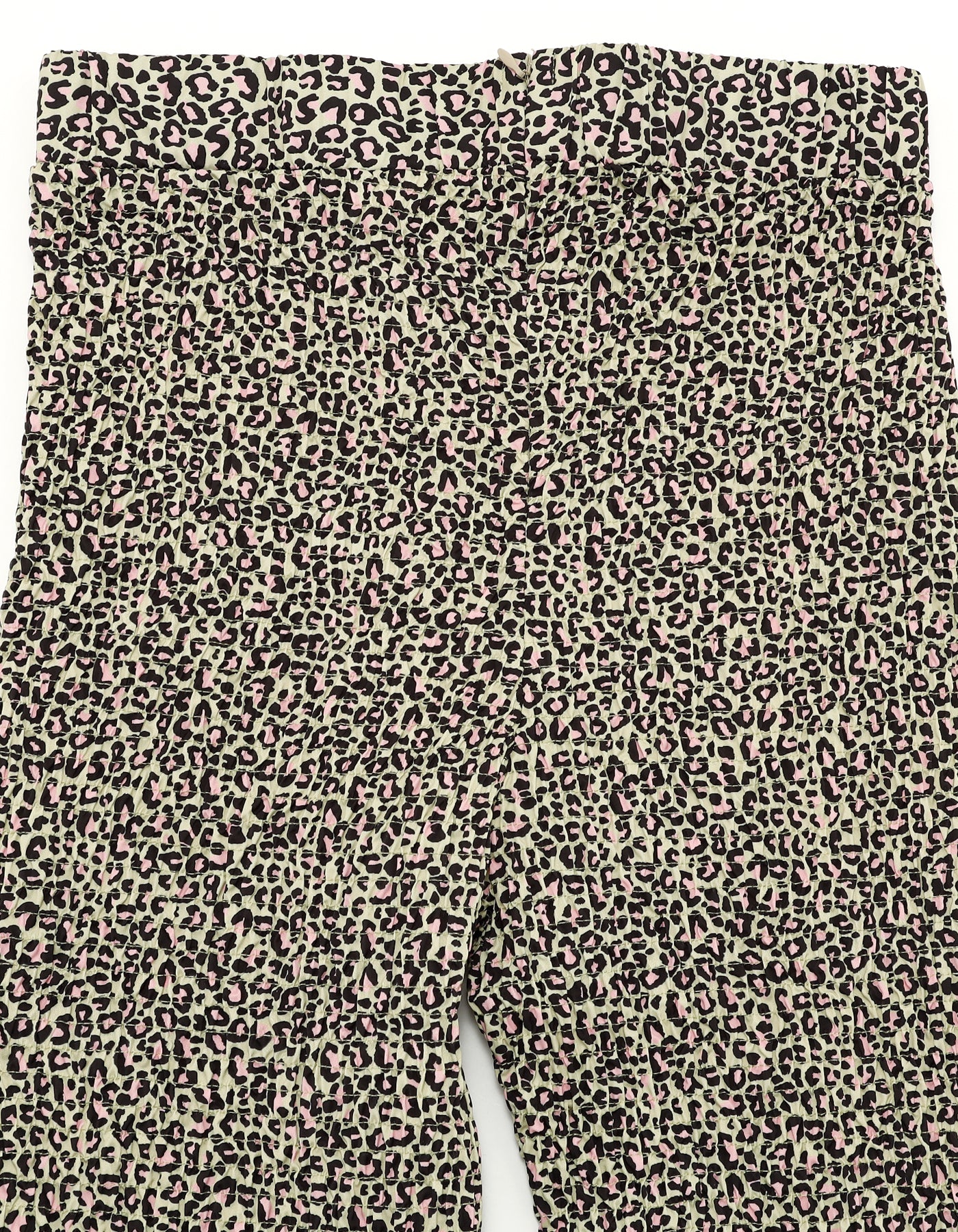 leopard shirring pants / IVORY