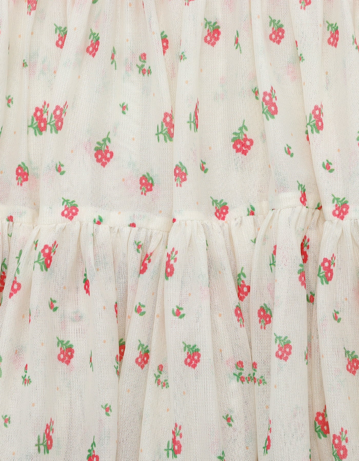 original floral tulle dress / WHITE