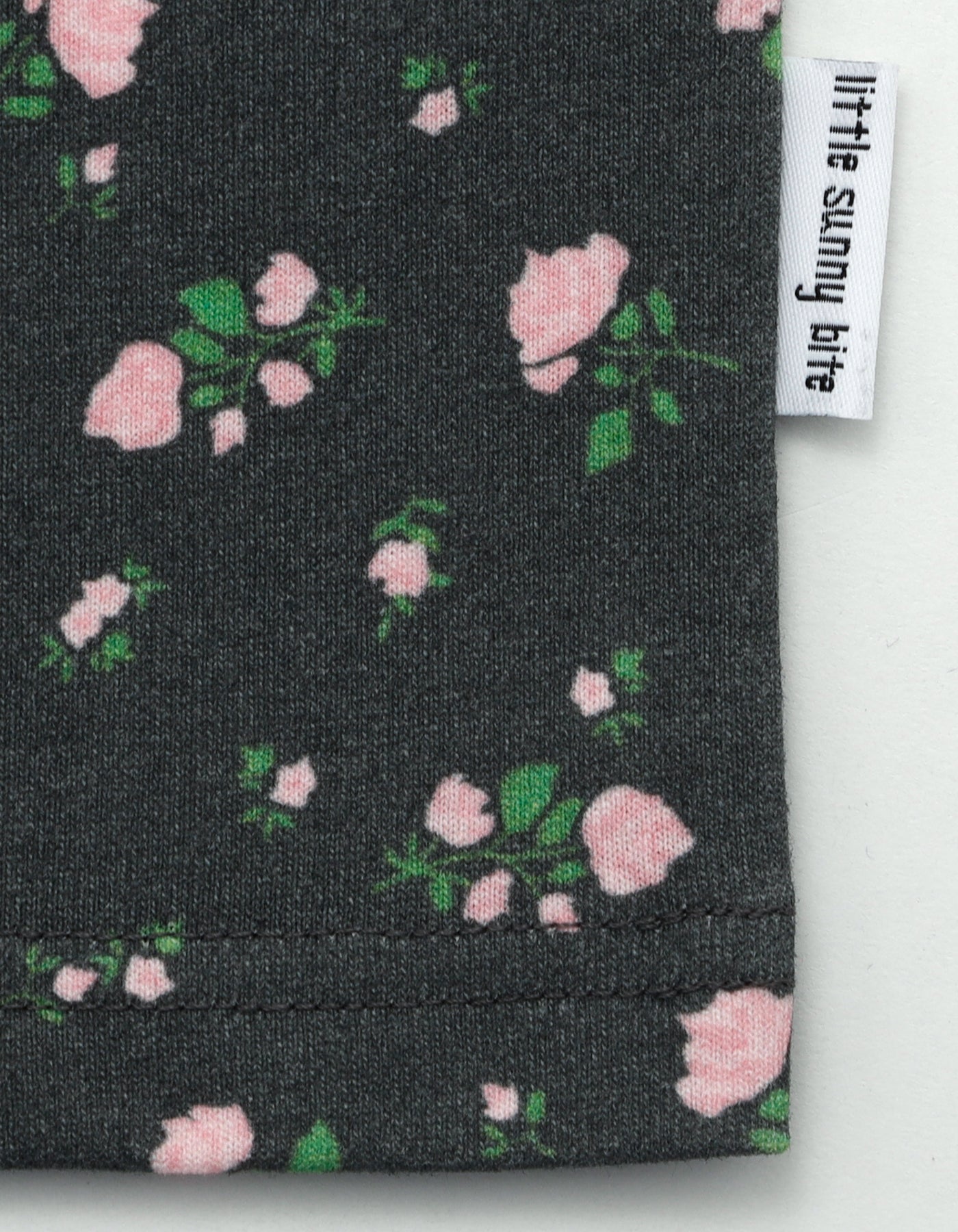 floral bomber mini dress tee / BLACK
