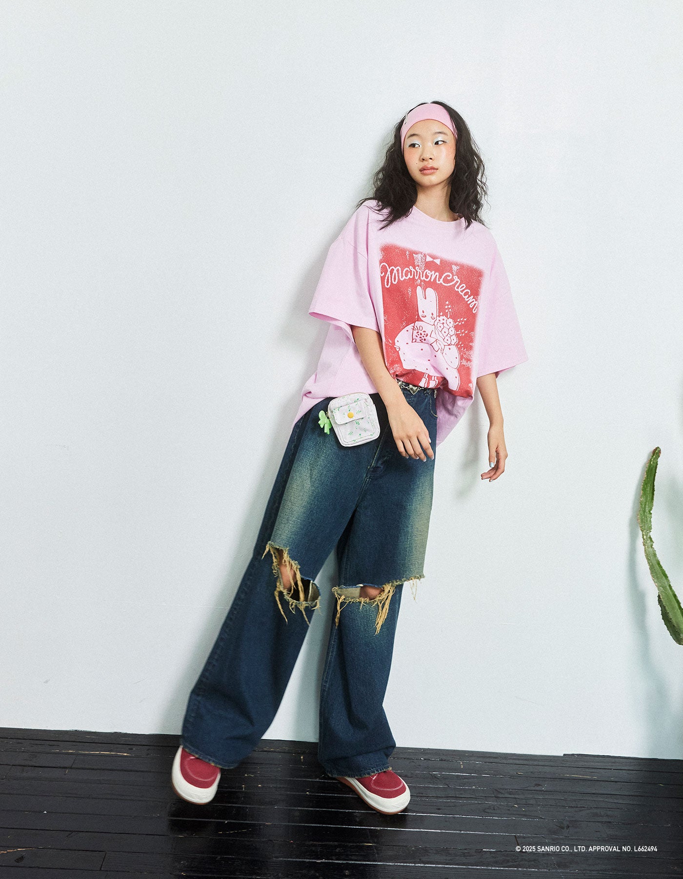 MARRONCREAM x little sunny bite big tee / PINK