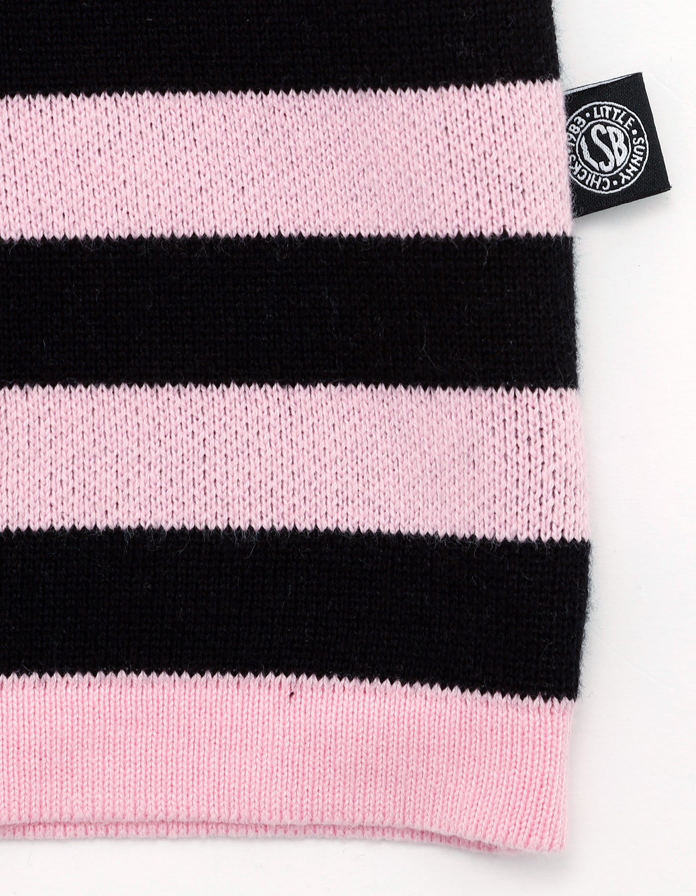 stripe knit top / PINK×BLACK