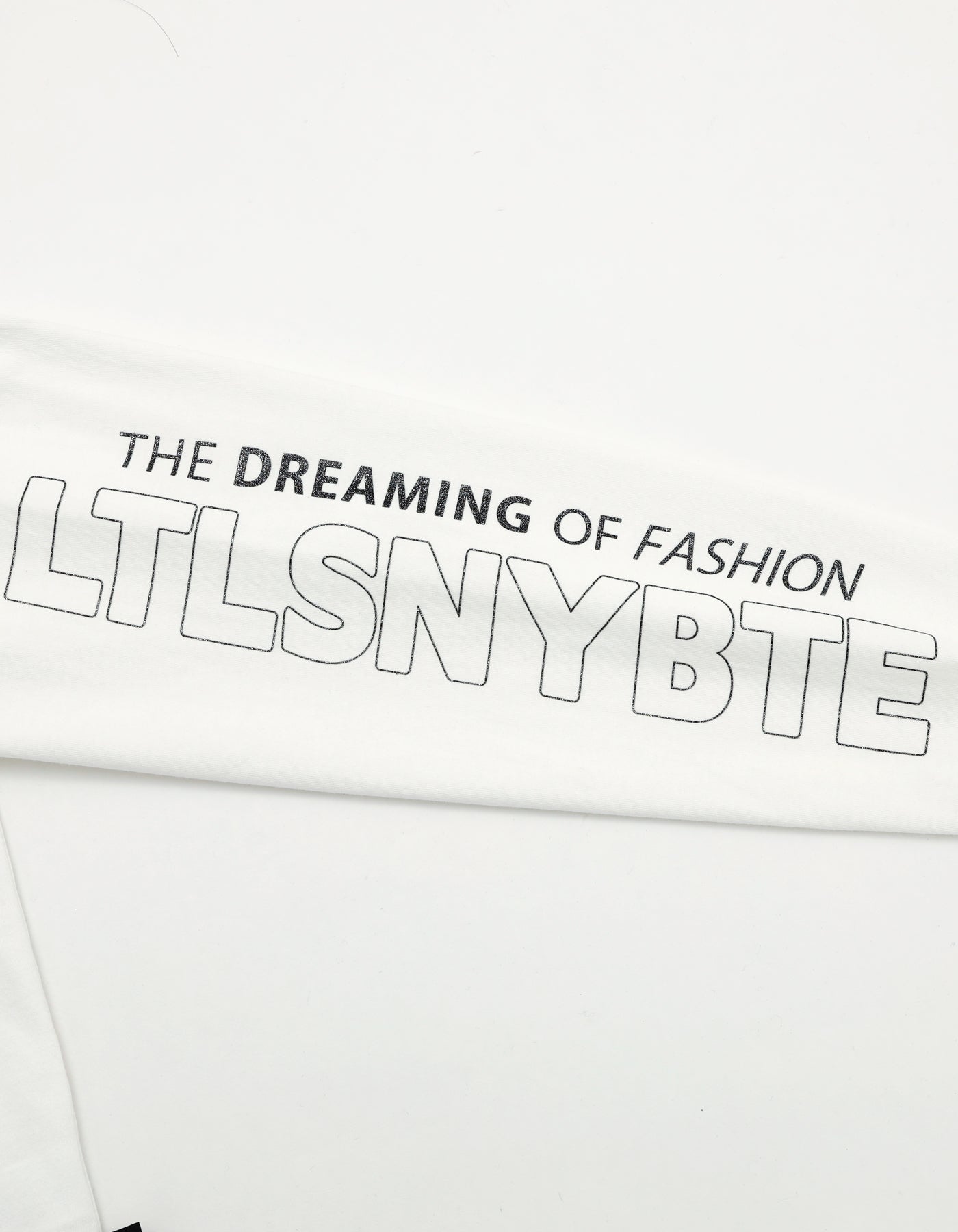 glitter print long tee / WHITE