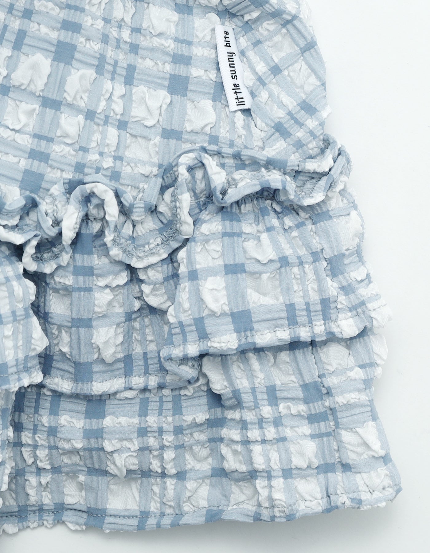 little sunny bite (リトルサニーバイト)checker frill dress / BLUE
