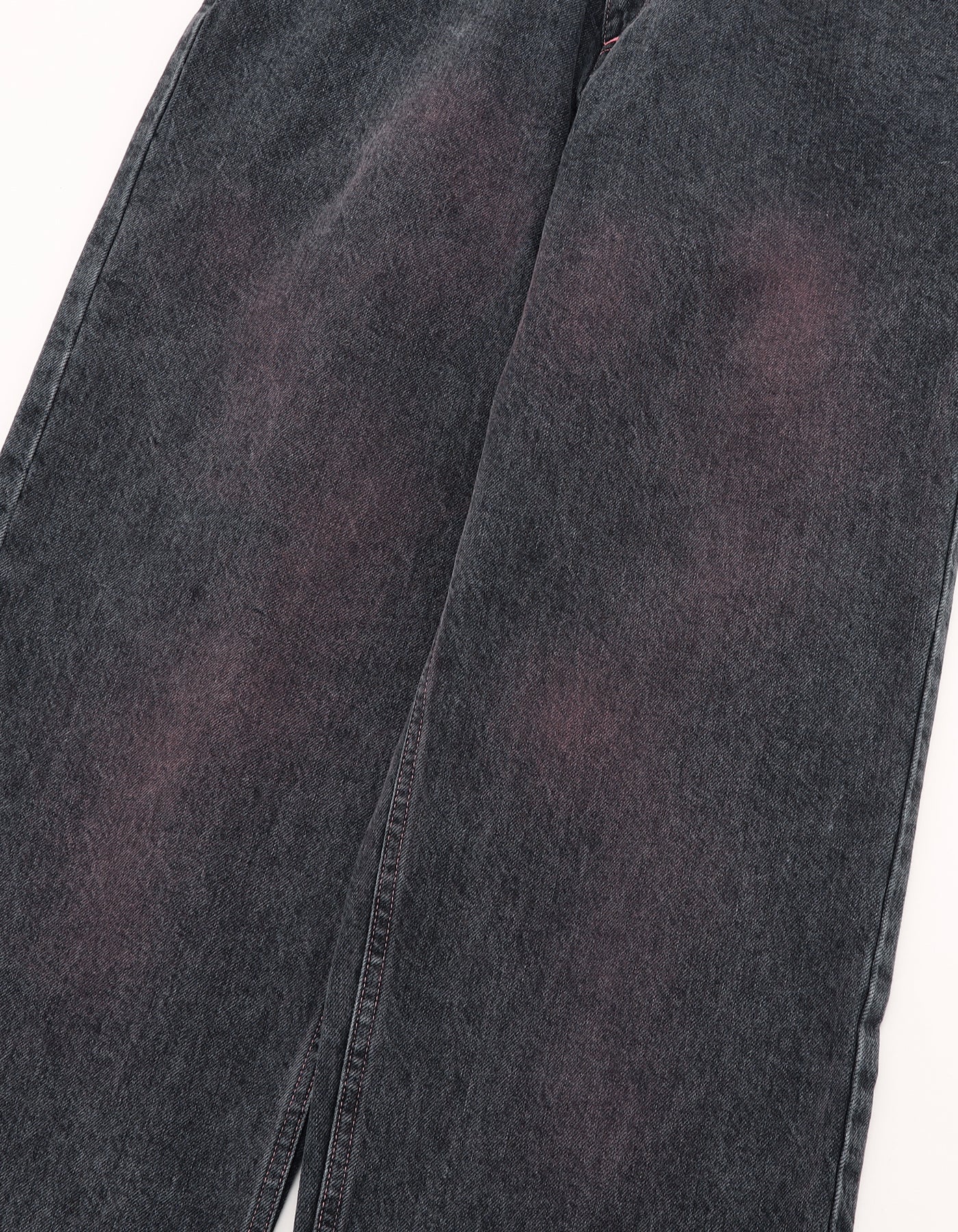 airbrushed denim pants / BLACK