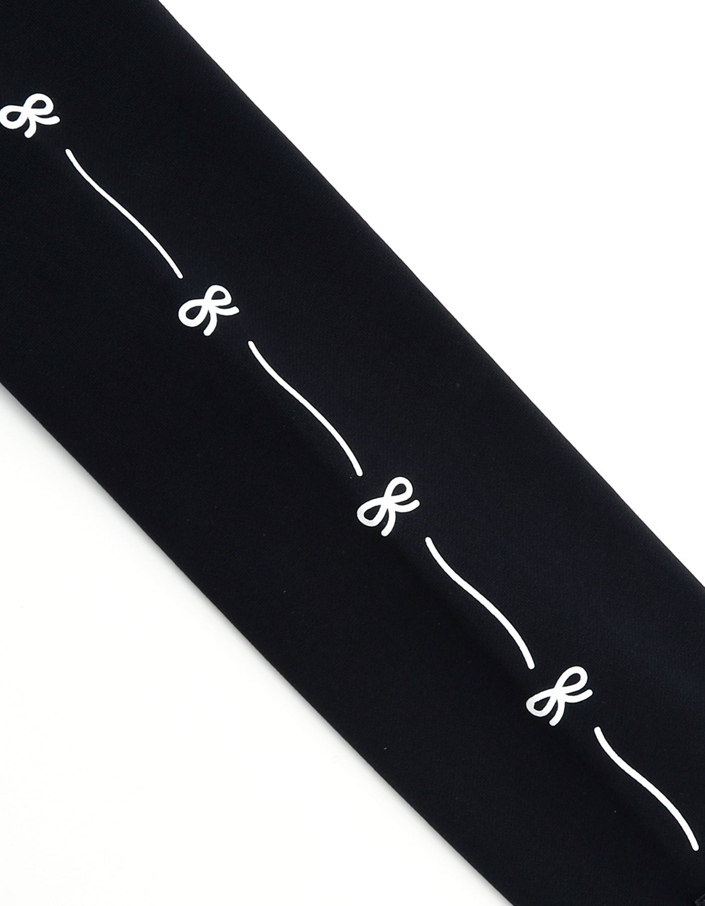 short ribbon sweat hoodie / BLACK