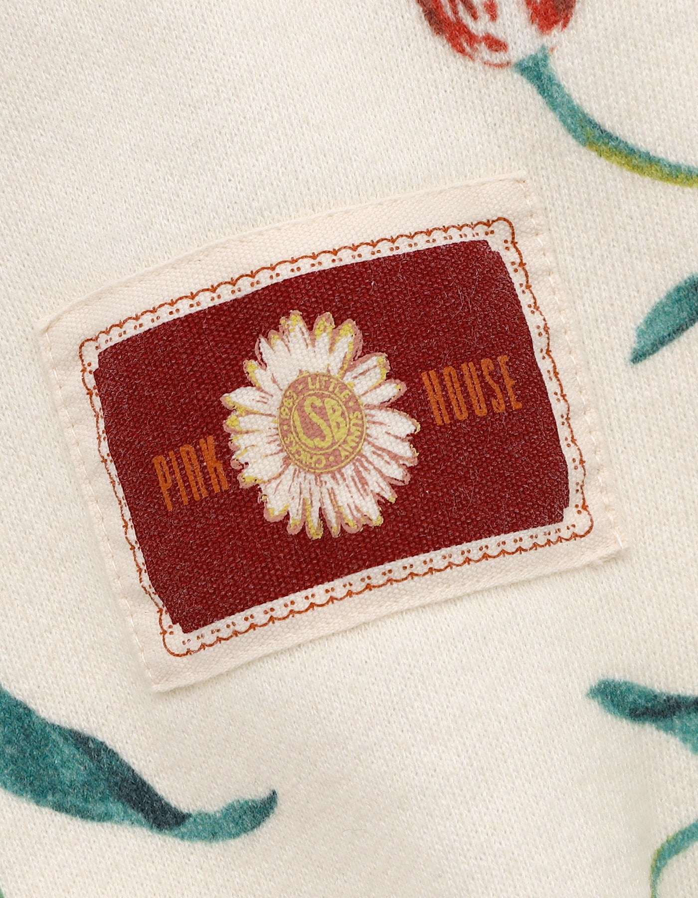 little sunny bite と pink house tulip print logo hoodie / BEIGE