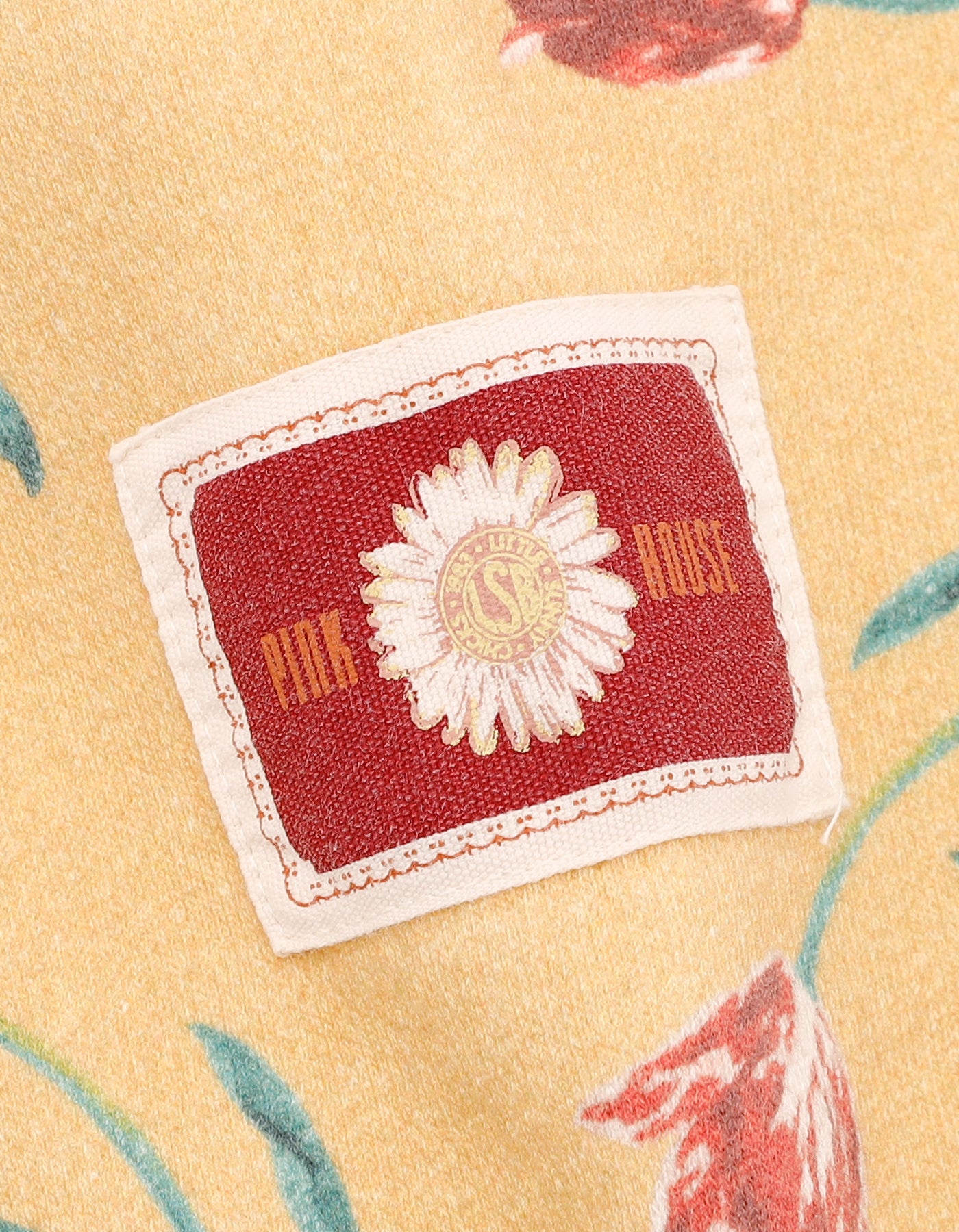 little sunny bite と pink house tulip print logo hoodie / YELLOW