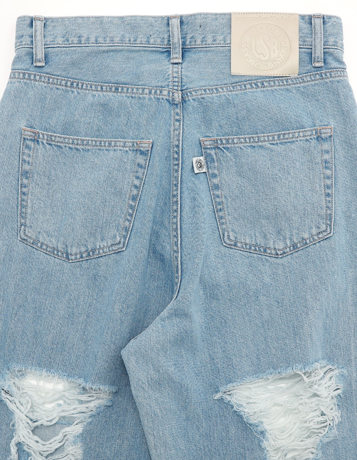 little sunny bite ダメージデニム little sunny bite (リトルサニーバイト)DAMAGE DENIM PANTS / BLUE