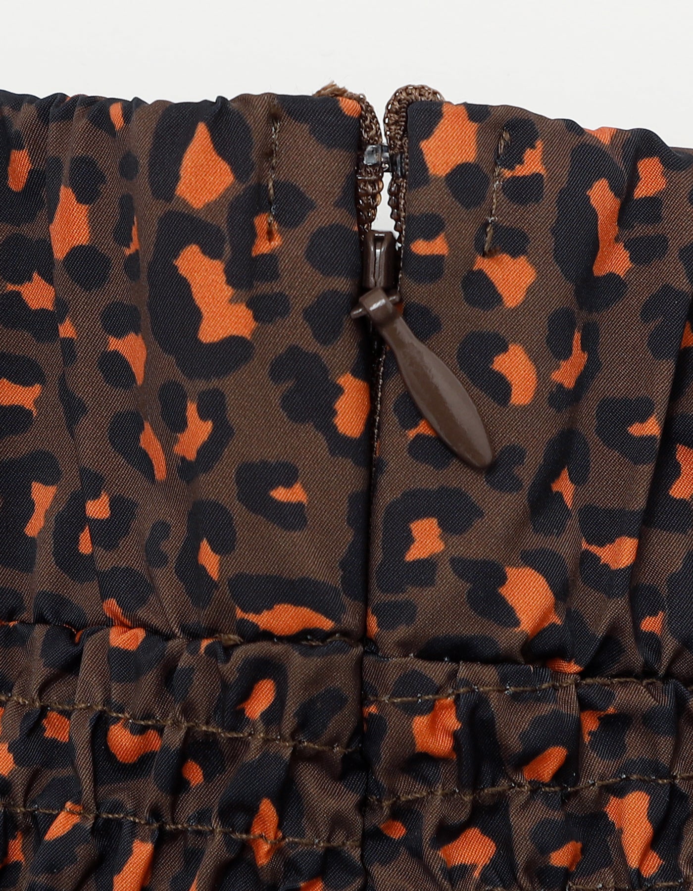 leopard shirring pants / BROWN