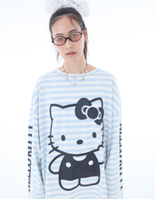 画像をギャラリービューアに読み込む, HELLO KITTY x little sunny bite stripe long tee / BLUE BD
