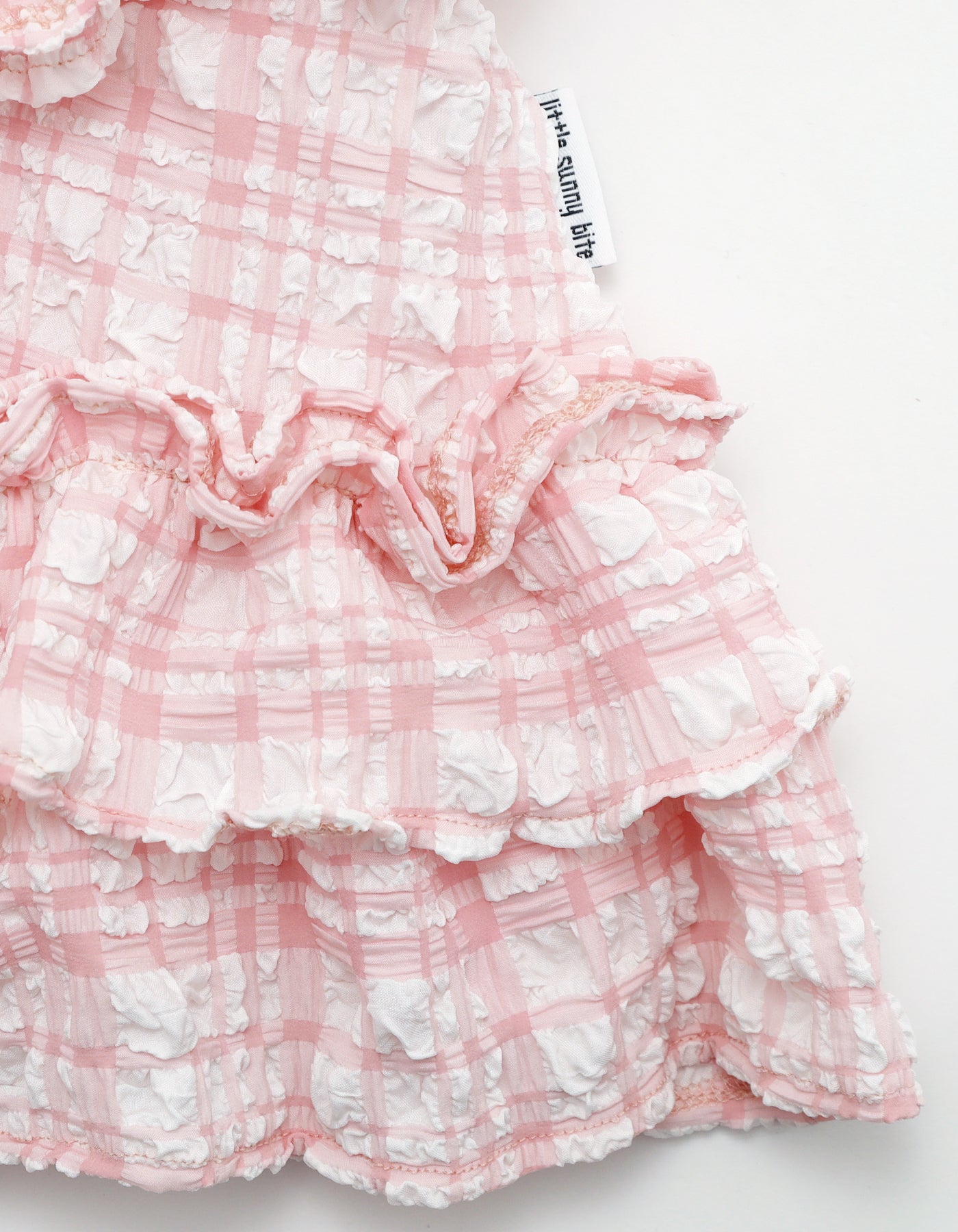little sunny bite (リトルサニーバイト)checker frill dress / PINK