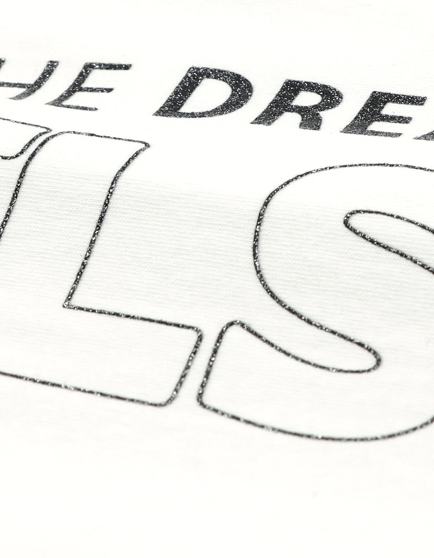 glitter print long tee / WHITE