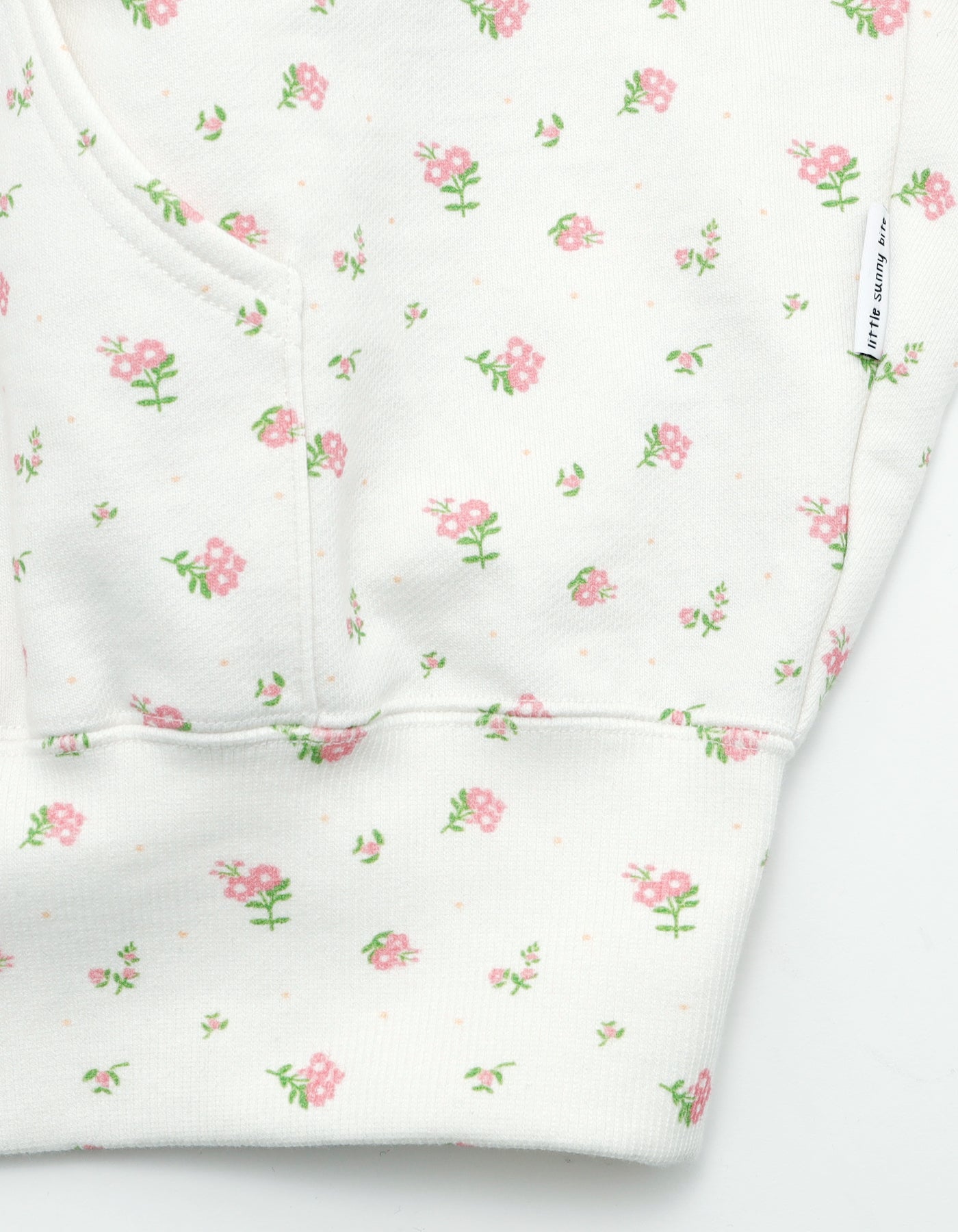 little sunny bite (リトルサニーバイト) floral hoodie / WHITE