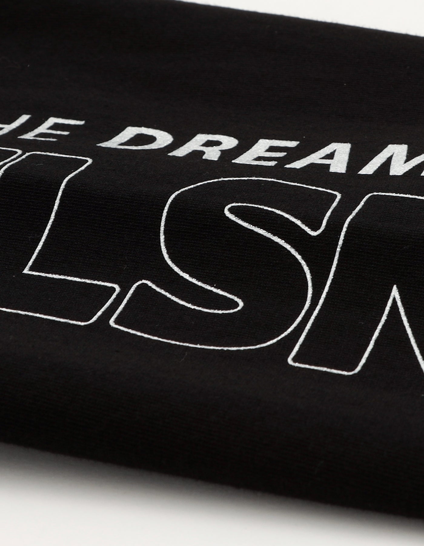 glitter print long tee / BLACK