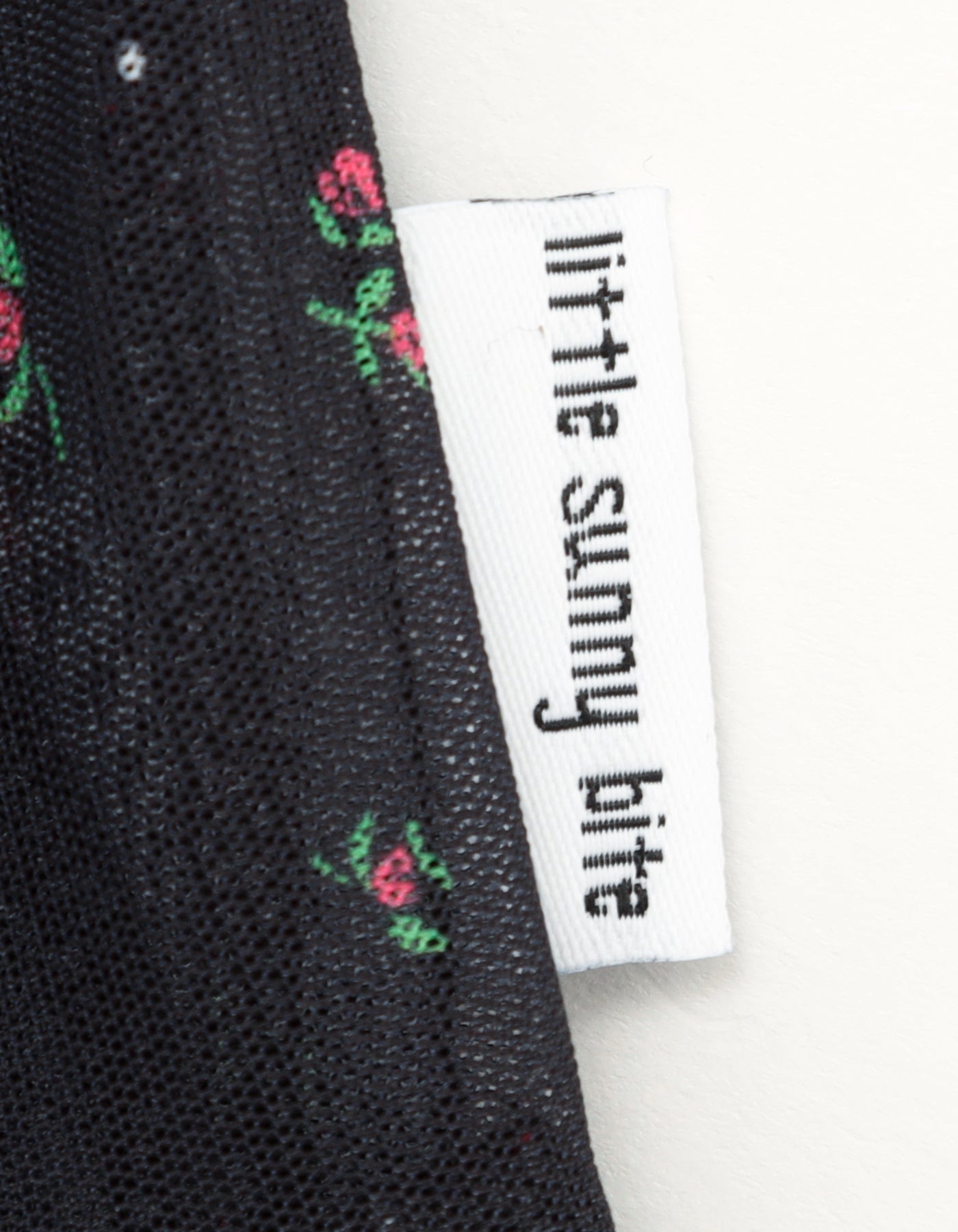 original floral tulle dress / BLACK