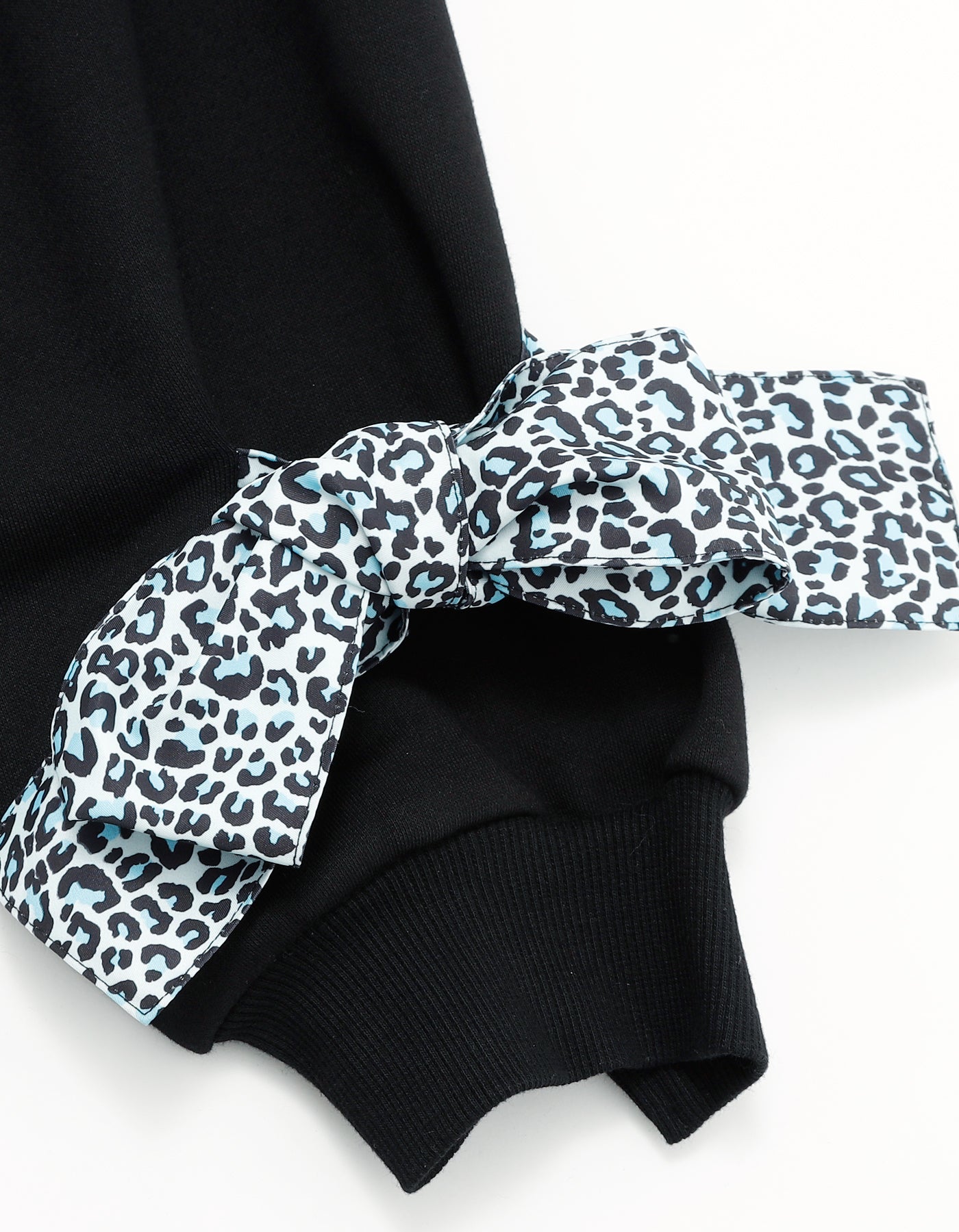 leopard sweat top / BLACK