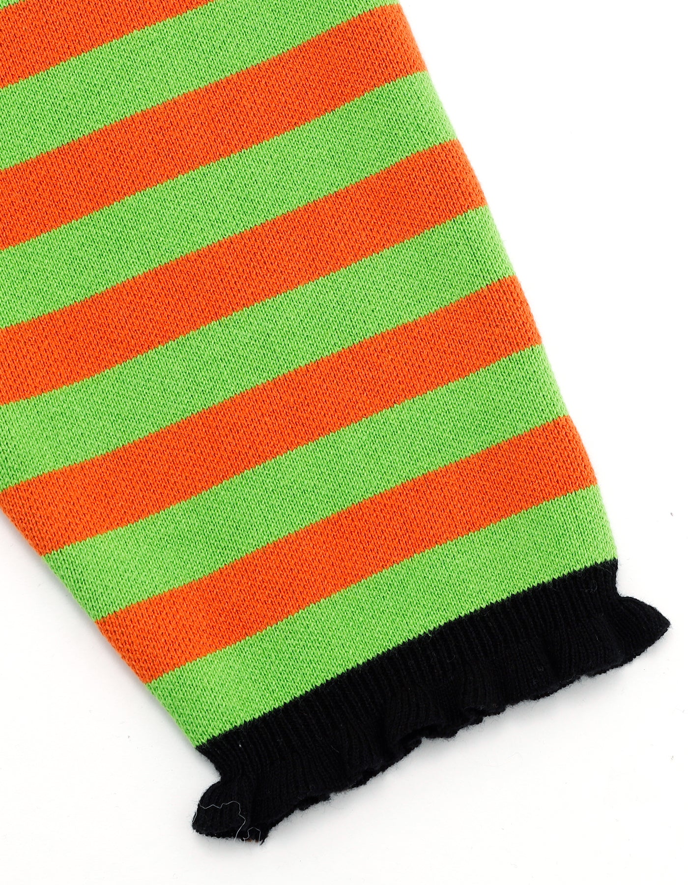 stripe knit top / ORANGE×GREEN