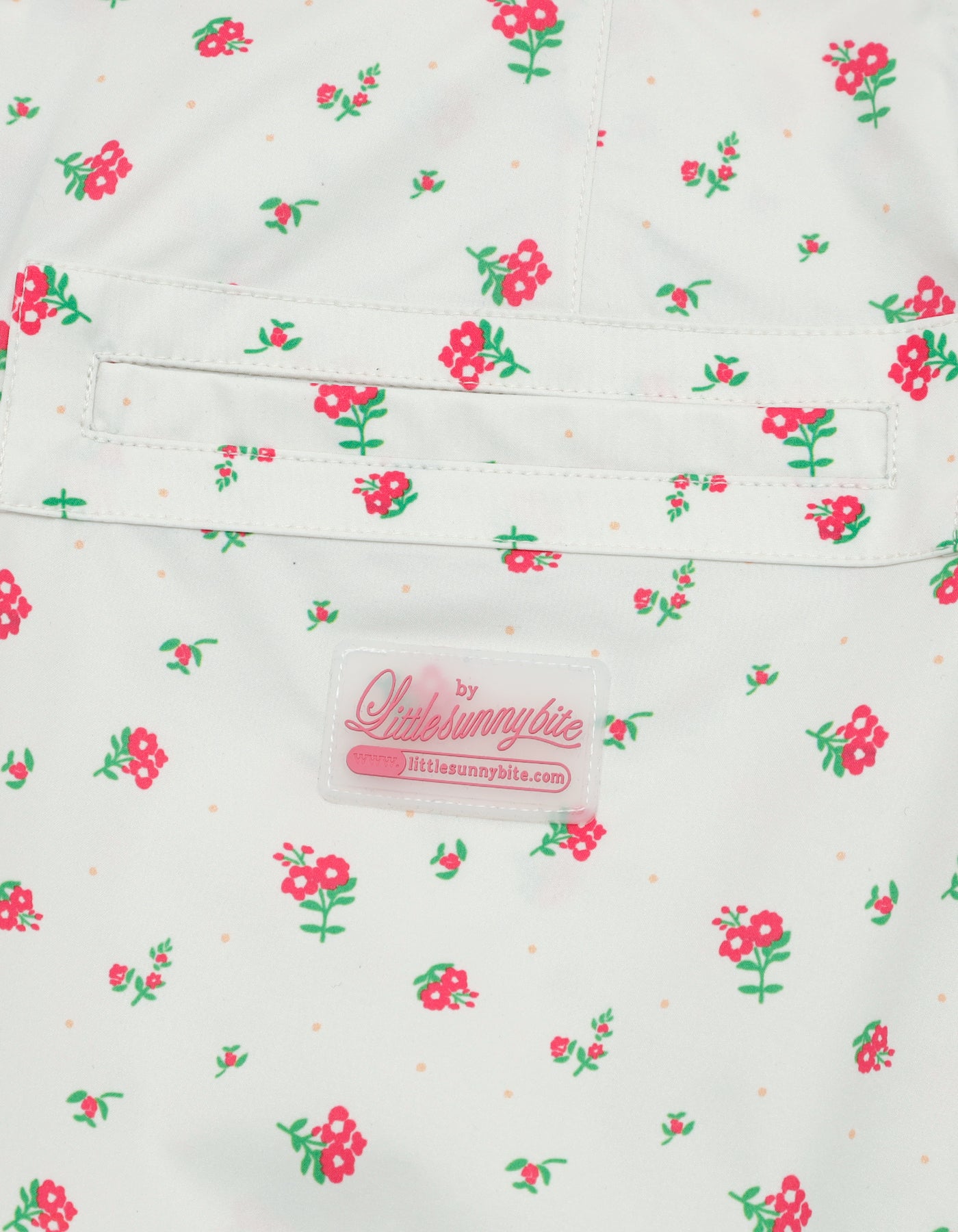 little sunny bite (リトルサニーバイト) floral nylon pants / WHITE
