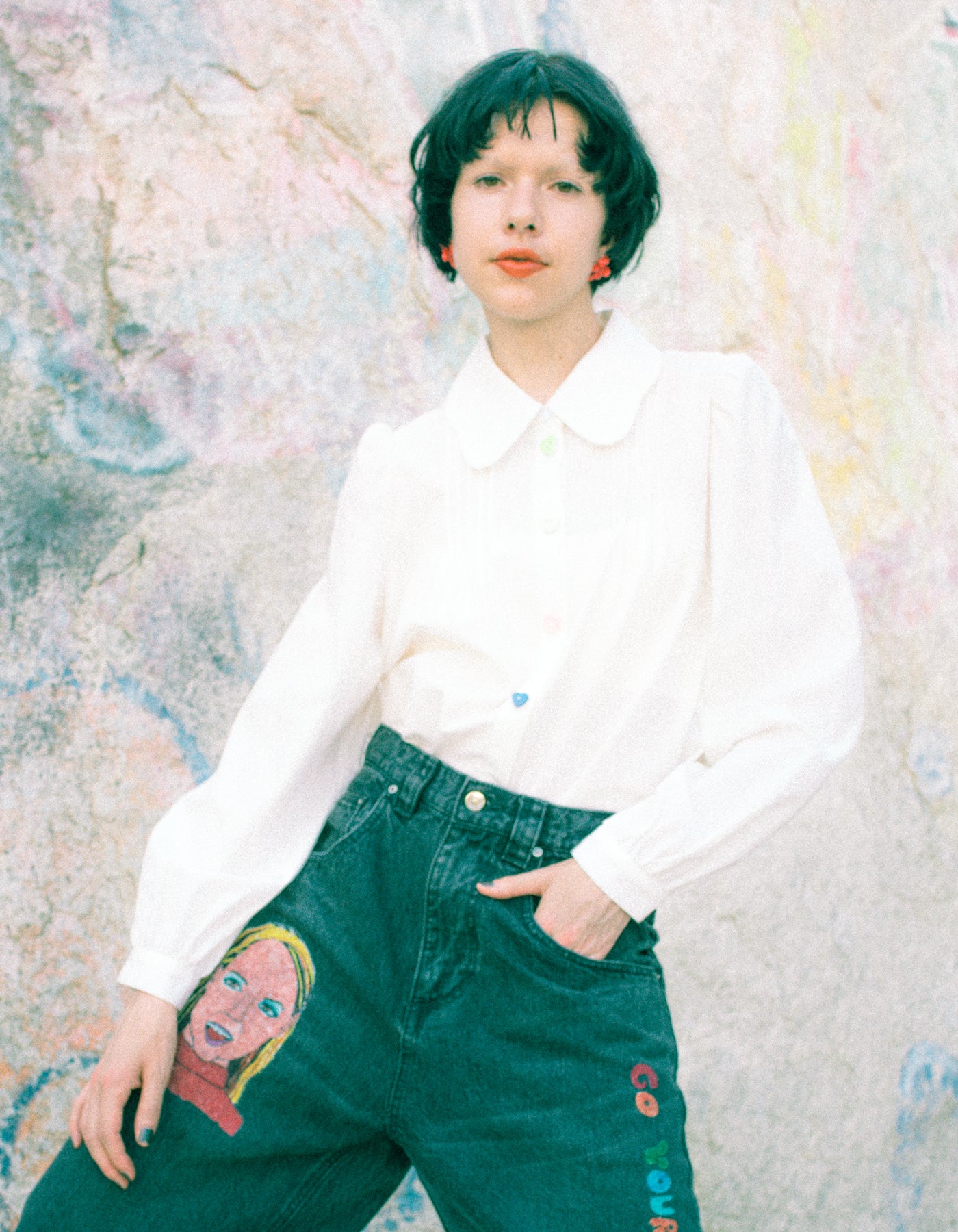 girly blouse / WHITE