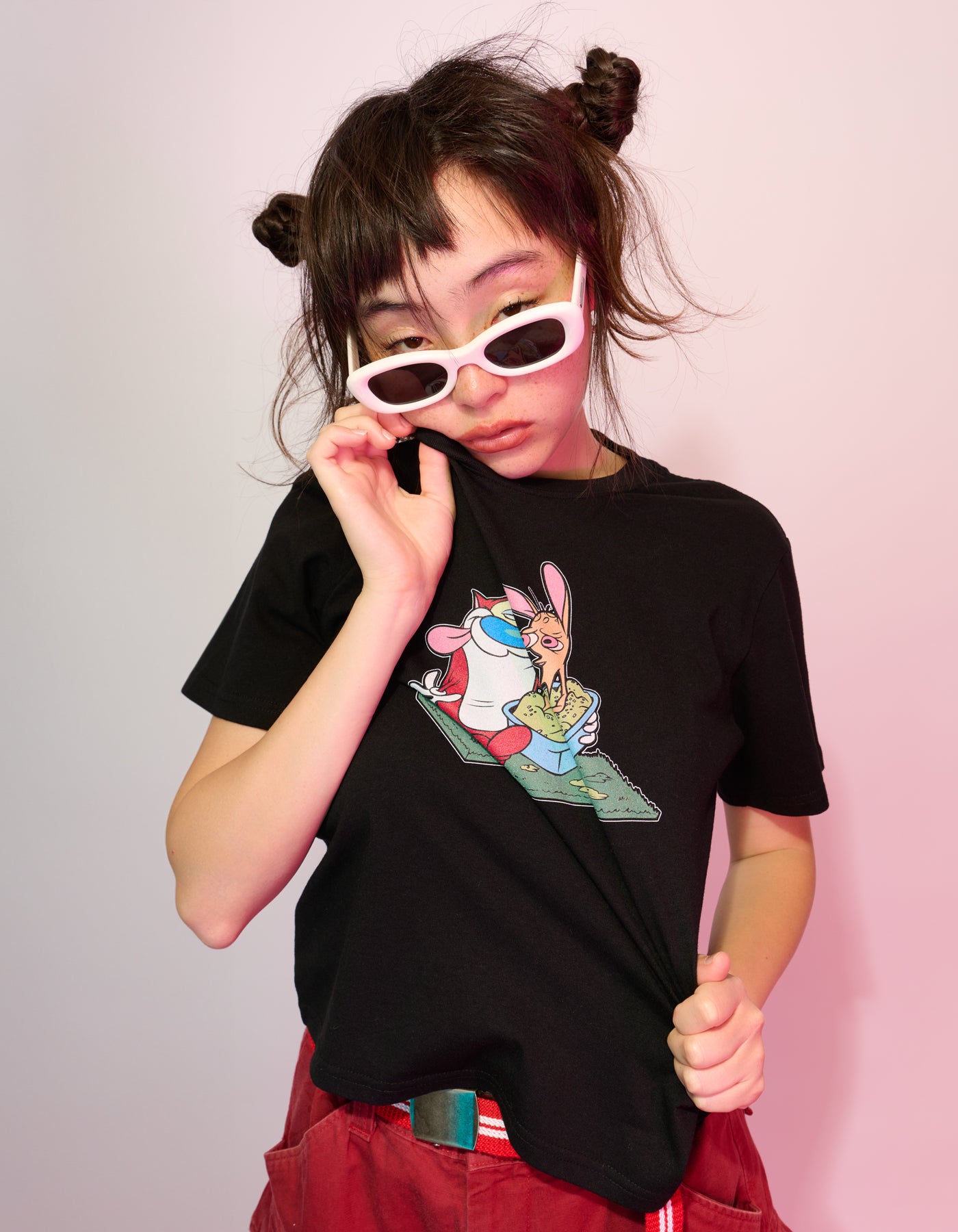 little sunny bite (リトルサニーバイト) Ren & Stimpy tee / BLACK