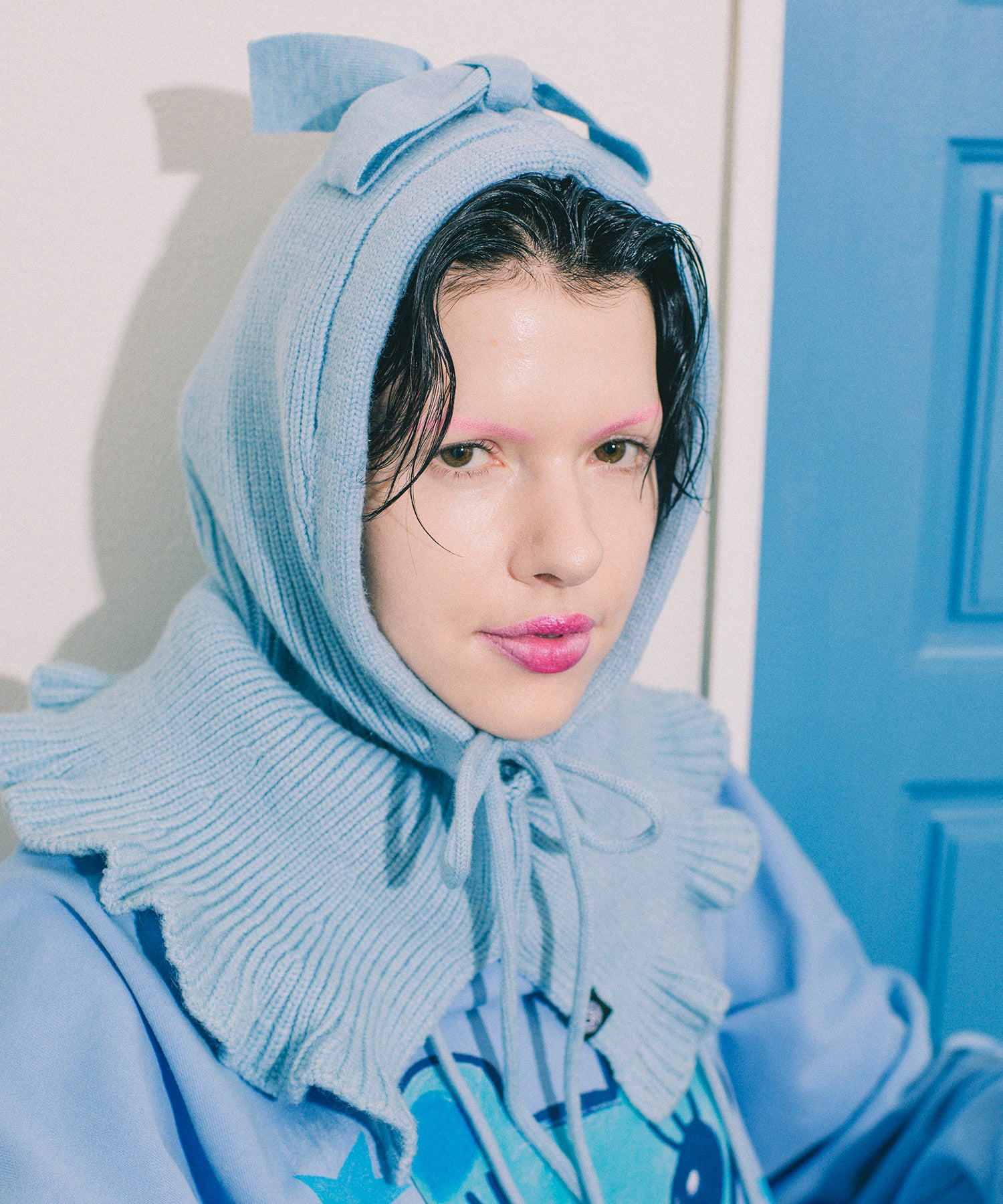 FEKETE ribbon balaclava / リボンバラクラバ パッチリボンニット