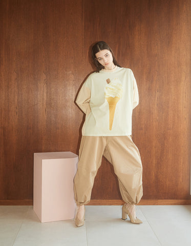 nylon bomber pants  / BEIGE