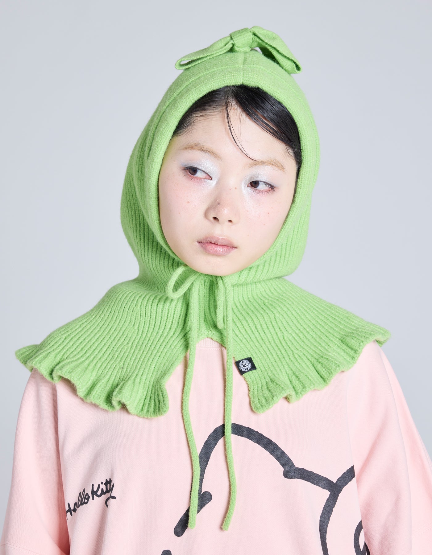 little sunny bite (リトルサニーバイト)ribbon balaclava / PINK